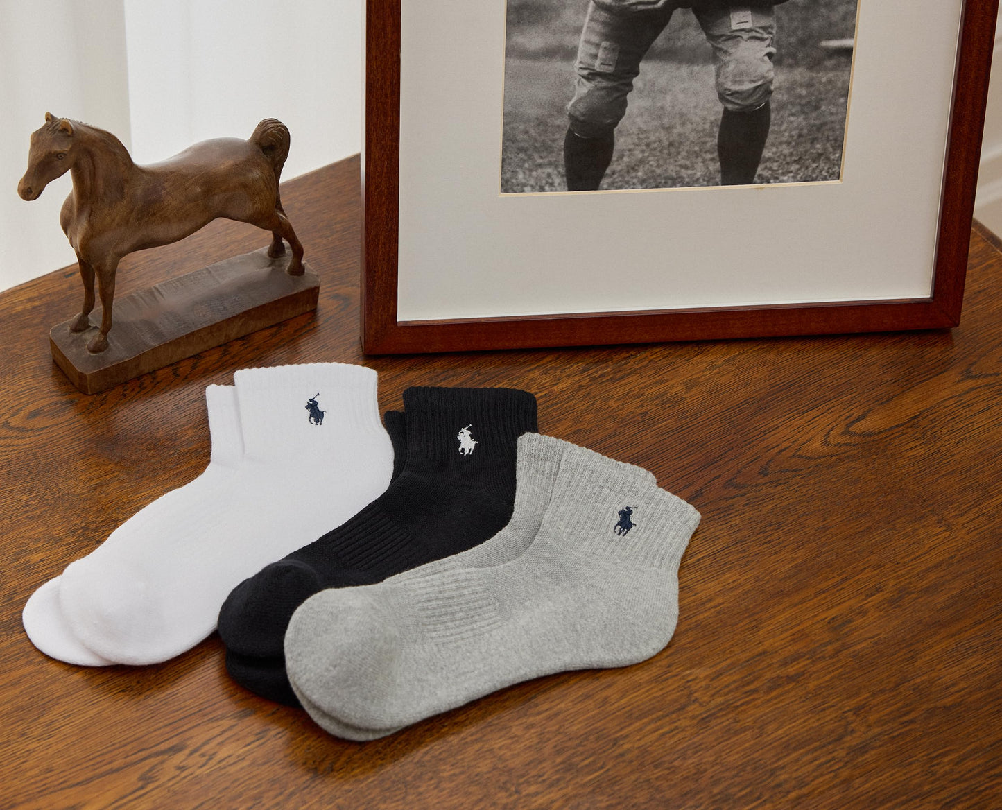 Polo Ralph Lauren Men's Classic Sport Solid Ankle Sock 6 Pack, Black, Men's Shoe Size: 12-17, Black, 12-17 Big Tall