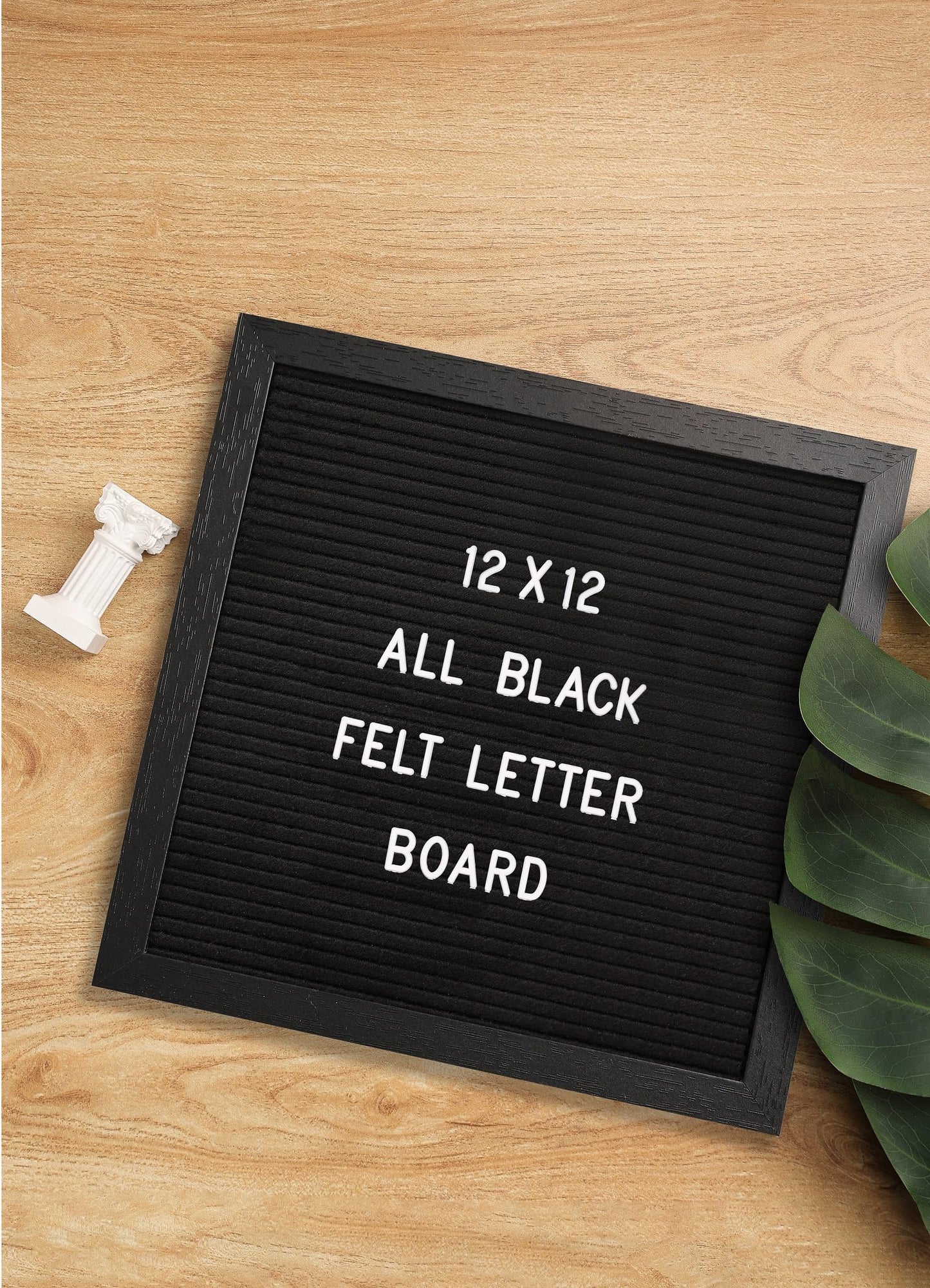 G GAMIT Black Felt Letter Board with 335 Changeable Letters&Numbers, 12”x12” Message Board Letter Sign Board in Black Frame with Stand and Canvas Bag for Announcement&Notification(Black)