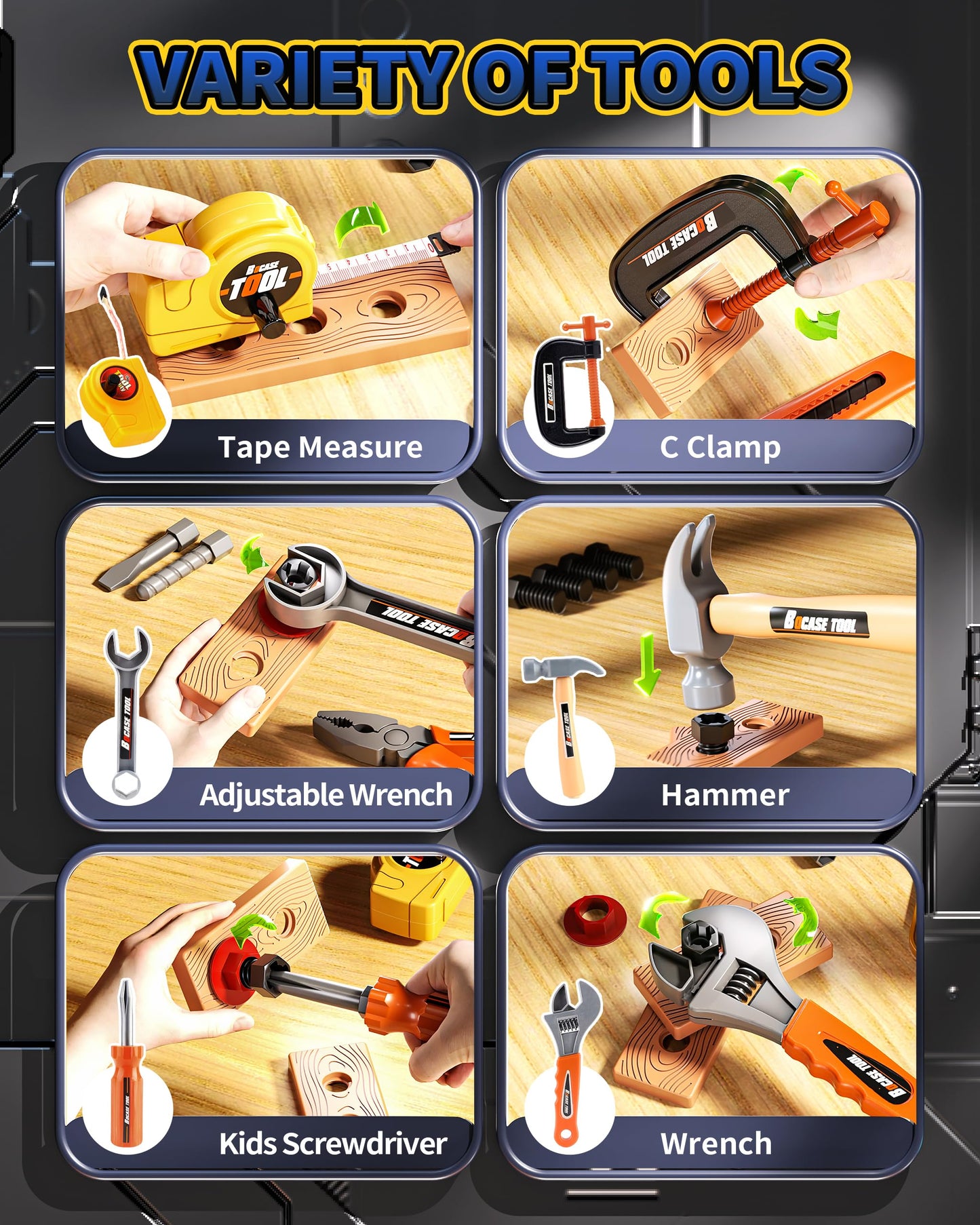 36Pcs Kids Tool Set, Toddler Tool Construction Toys with Belt & Electronic Drill for Boys 3-5, Tool Bag Suitable for Outdoor Use.This Tool Set is Suitable for Children who Like to Build Things.