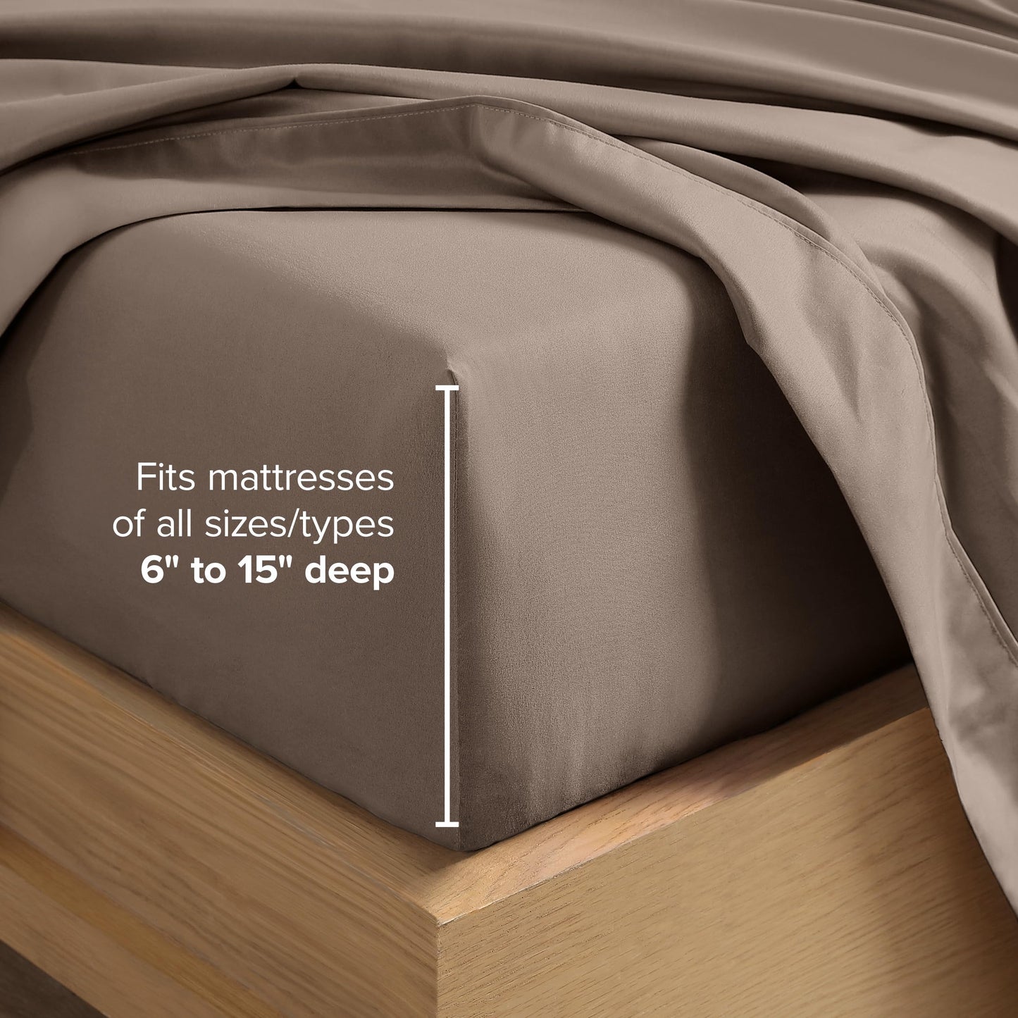 Bare Home King Sheet Set - 1800 Ultra-Soft Microfiber King Bed Sheets - Double Brushed - King Sheets Set - Deep Pocket - Bedding Sheets & Pillowcases (King, Taupe)