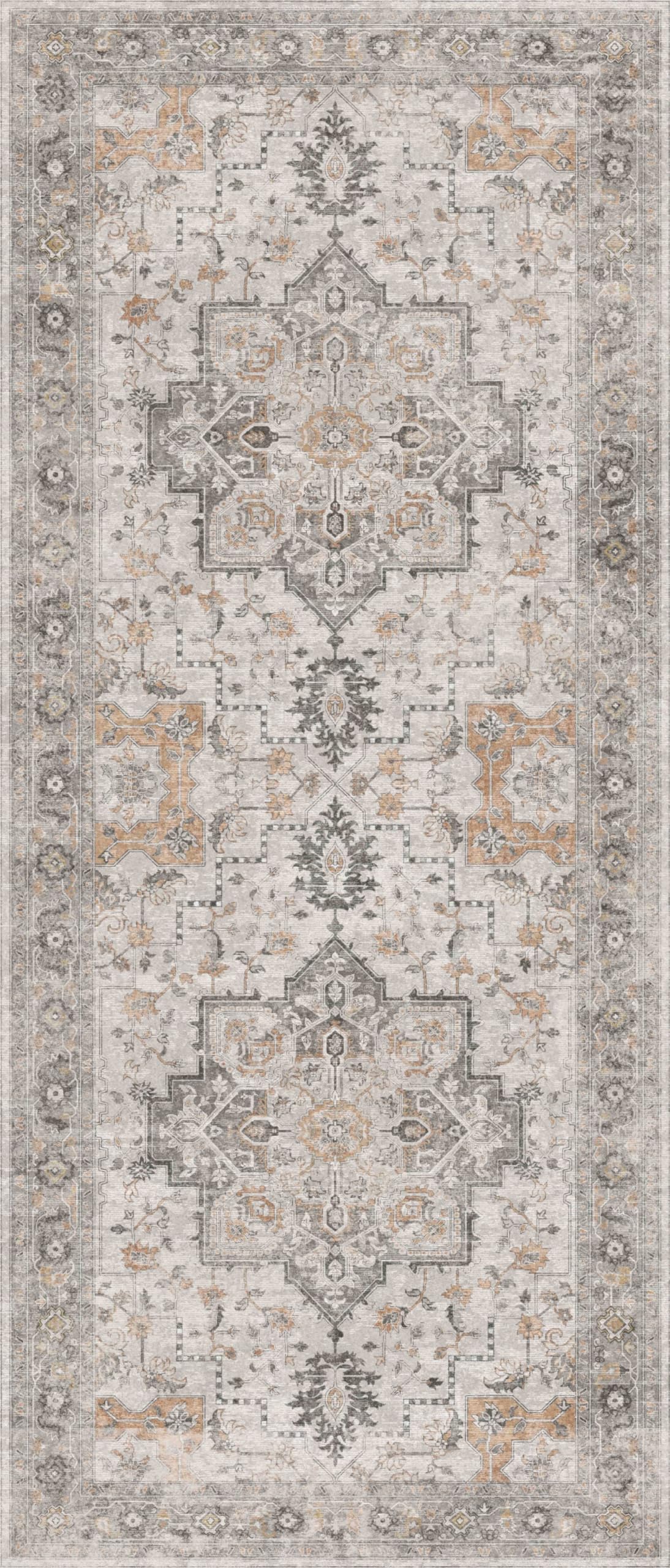 GENIMO Area Runner Rugs 2x6 for Living Room, Non-Slip Machine Washable Rug for Hallway Kitchen, Low Pile Print Rug for Bedroom Dining Room Home Office
