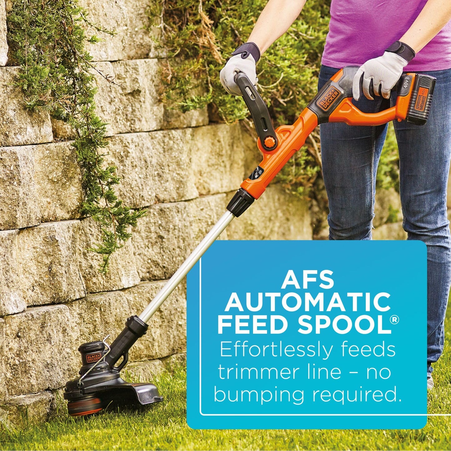 BLACK+DECKER 40V MAX String Trimmer and Edger Kit, Cordless, 13 inch, 2-in-1, Battery and Charger Included (LST140C)