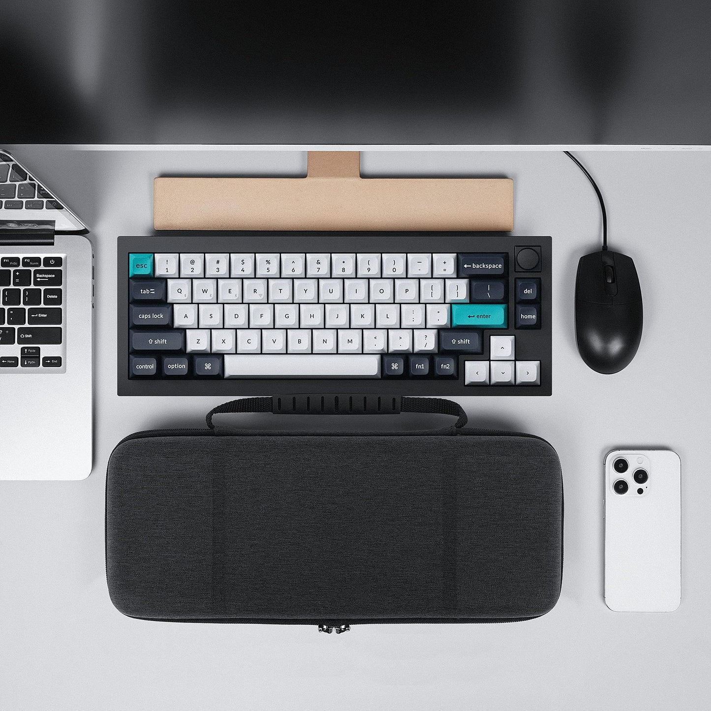 Geekria 65% Compact Keyboard Case, Hard Shell Travel Carrying Bag for 68 Keys Compact Keyboard, Compatible with Keychron K6/ K6 Pro/Keychron Q2 Pro/ Q2 Max, HyperX Alloy Origins 65 Keyboard