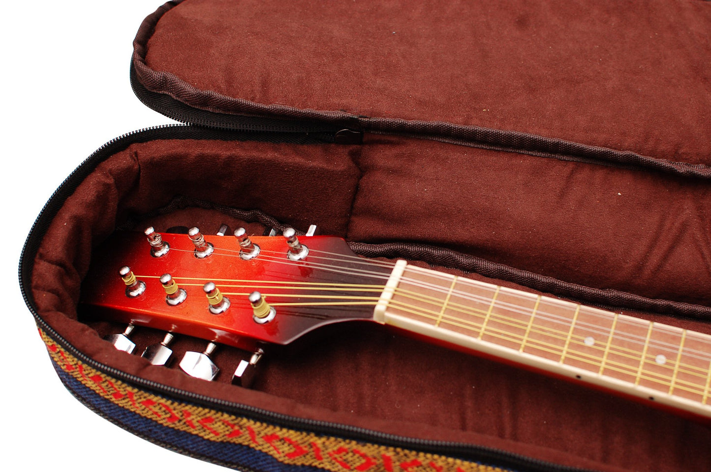 MUSIC FIRST Original Design 15mm Thick Padded Country Style A & F Style Mandolin Gig Bag (Soft Case) Fits Most A Mandolins