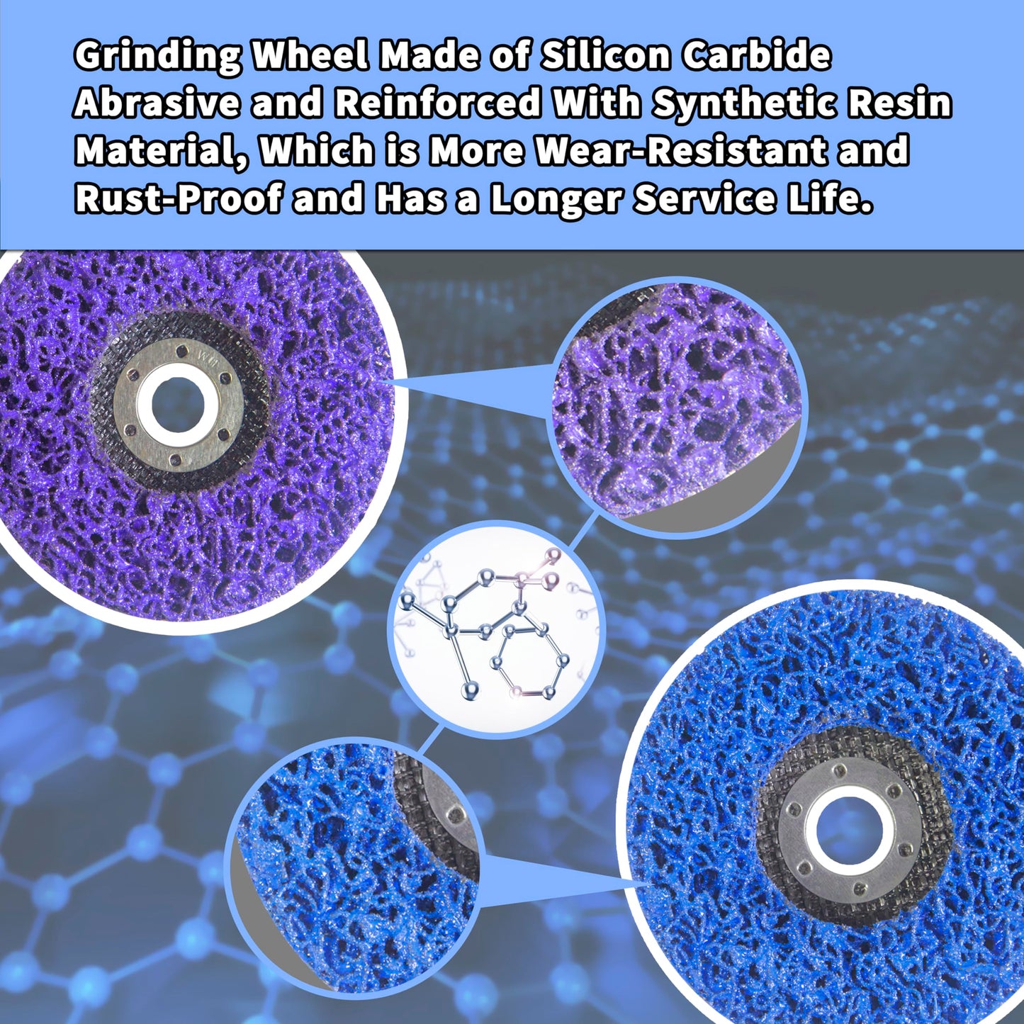 12 PCS Strip Discs 4"x 5/8" Stripping Wheel Suitable for Cleaning Angle Grinder to Remove Paint, Rust and Weld Oxidation(Blue&Purple)