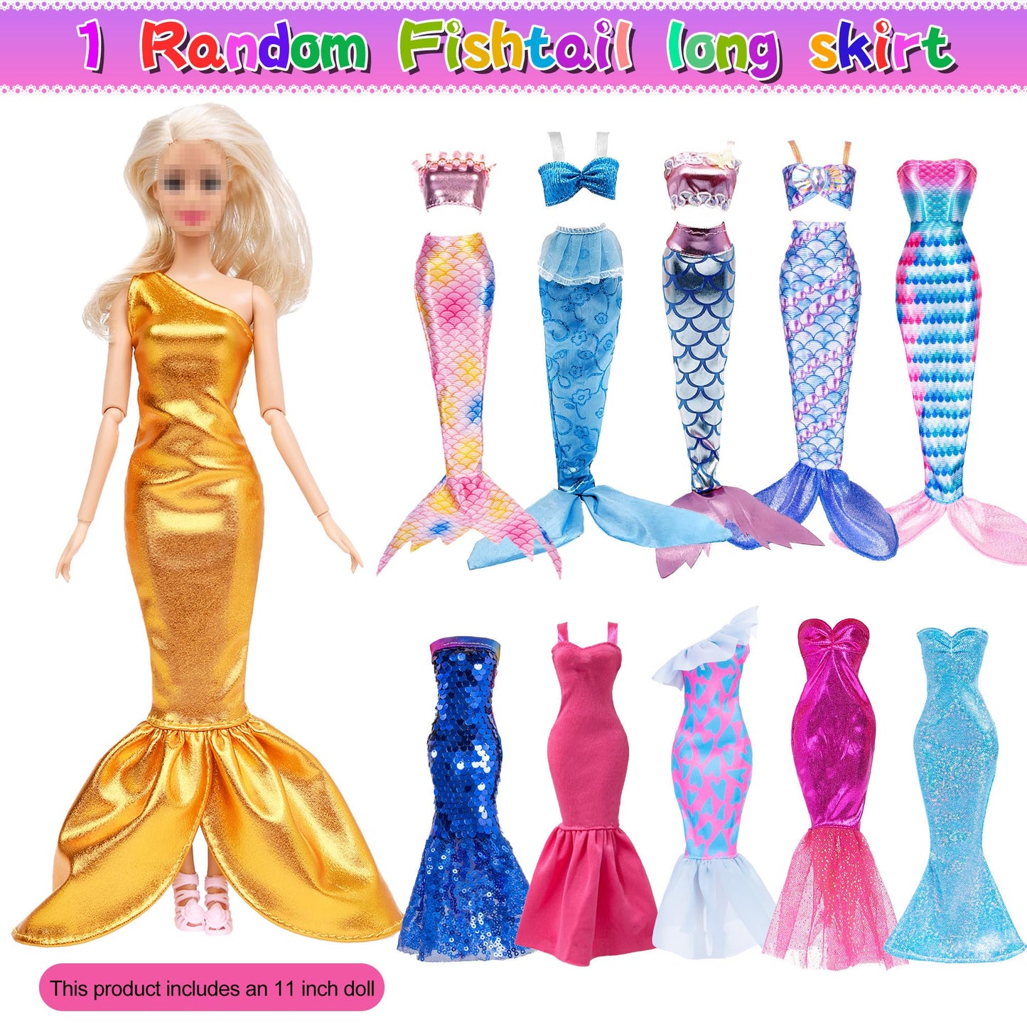 ebuddy Doll and Accessories -11.5 Inch Doll with Closet Including-one Girl Doll, 12 Looks, Rack Dress Shoes Hangers Necklace and Other Accessories