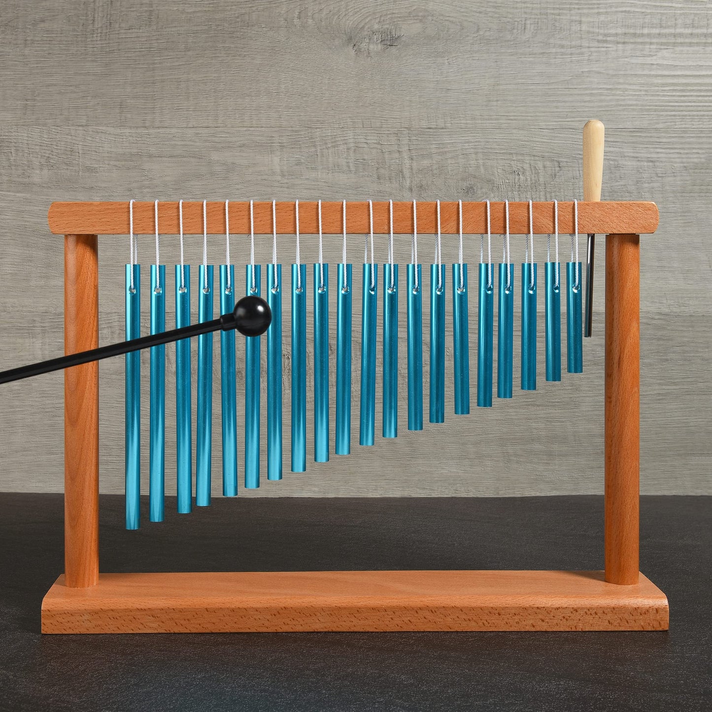 MIHEY 20 Tone Chime Table Top Wind Chime Bell Music Percussion Instrument with Mallet, Blue