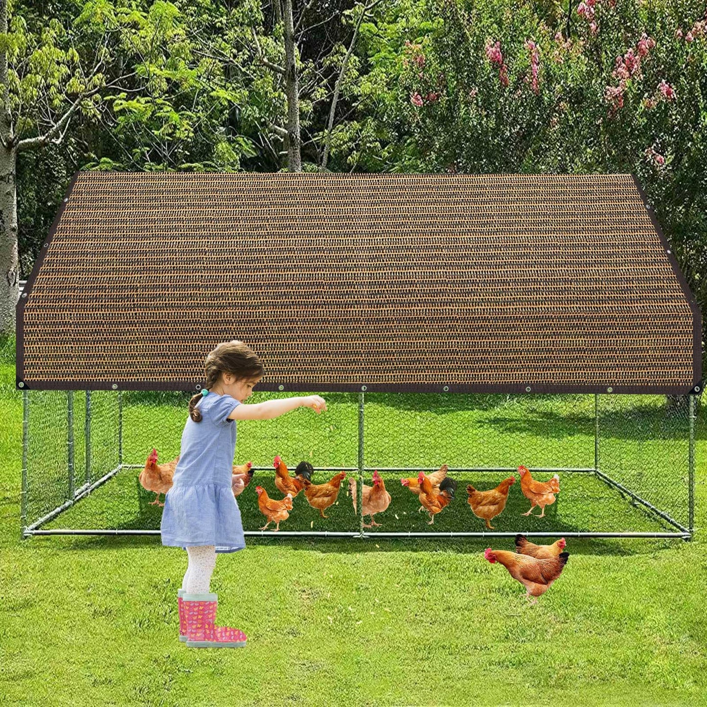 80% Sunblock Shade Cloth Net Resistant - 12x12Ft Garden Shade Mesh for Plant Cover, Greenhouse, Chicken Coop, Kennels, Tomatoes Plants