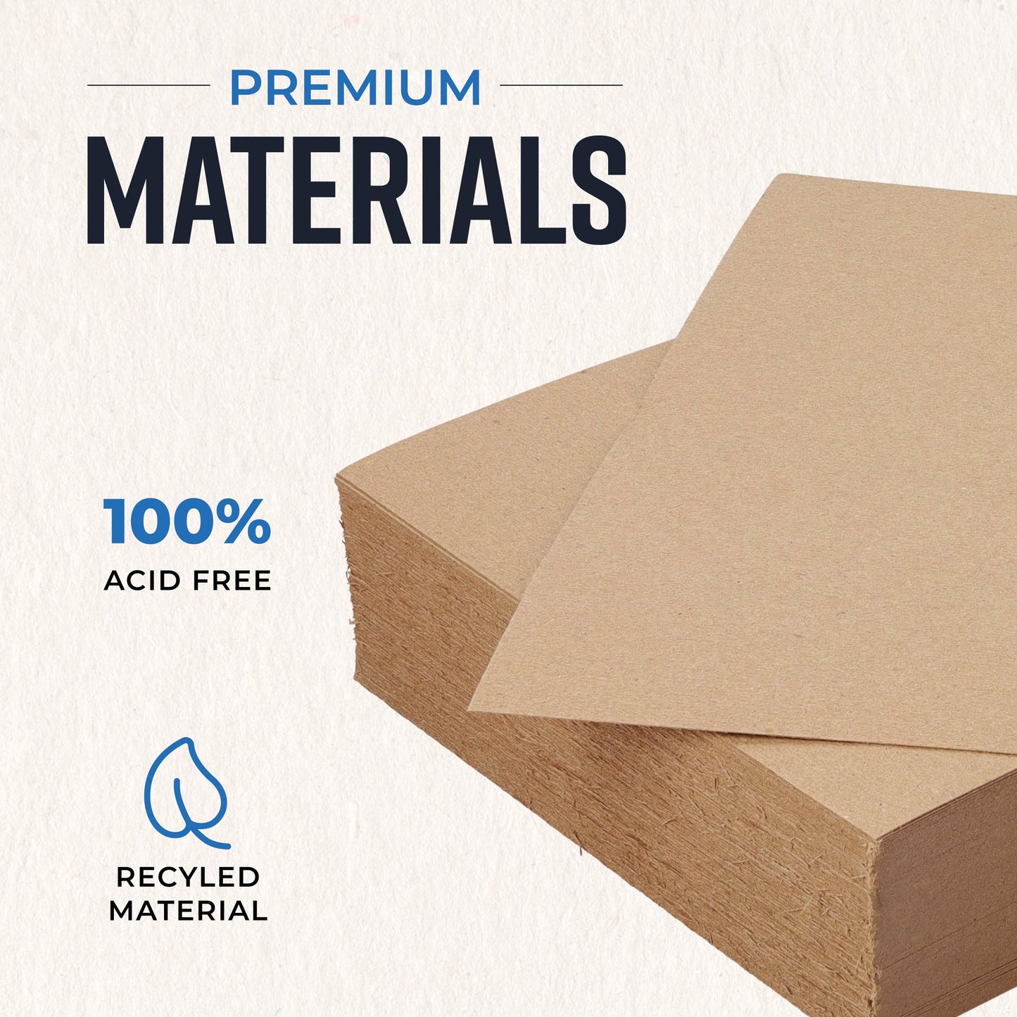 Bryco Goods 8.5" x 11" Chipboard Sheets (Pack of 100) 22 Point Chipboard - Made With 100% Recycled Material - Ideal For Framing Photos, Crafts, DIY - Thick And Durable, Keep Documents Safe In Shipping