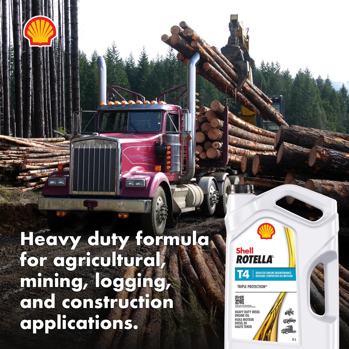 Shell Rotella T4 Triple Protection 15W-40 Diesel Engine Oil, 5 Litre
