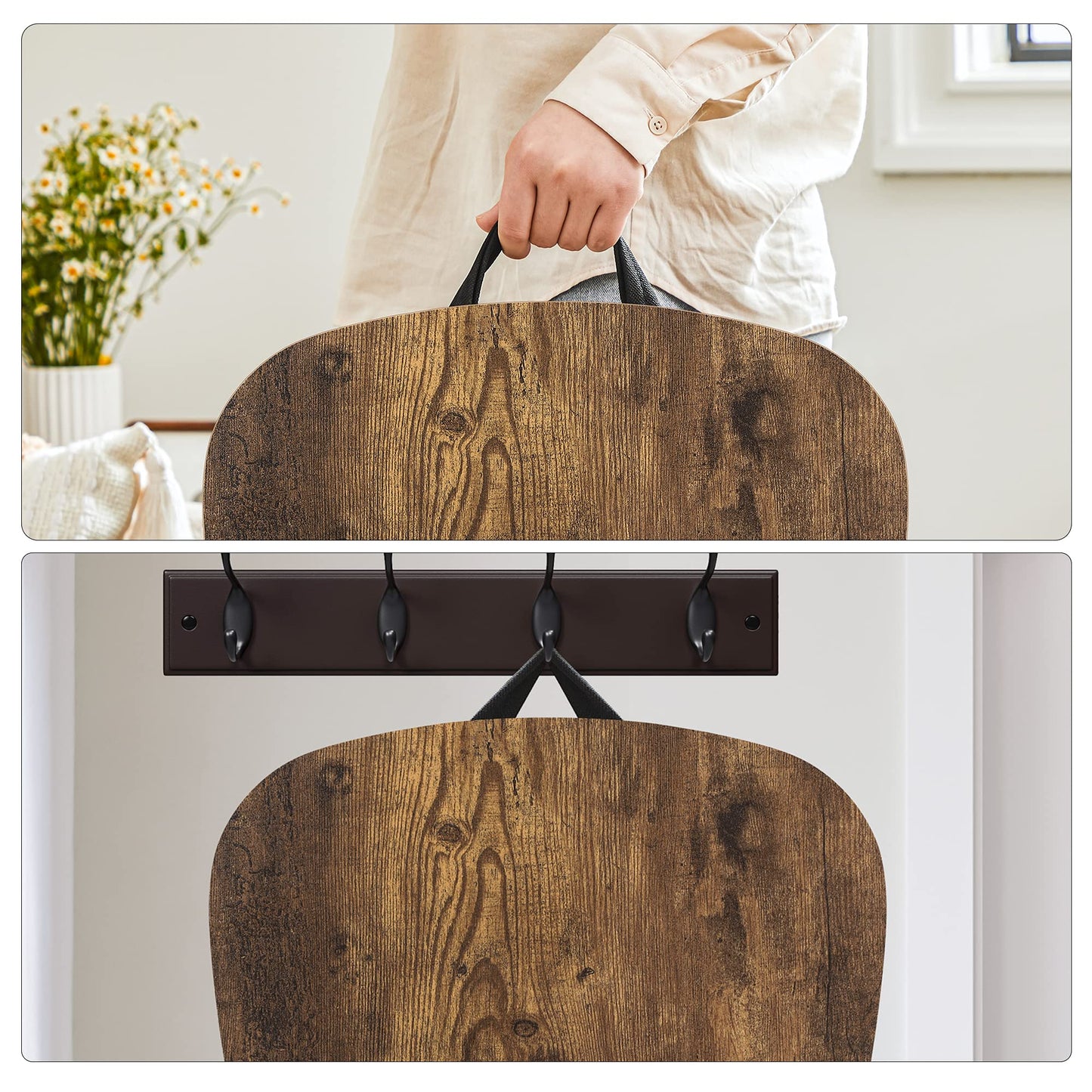 SONGMICS Lap Desk, Bed Tray, Laptop Table with Handle, Cushion, Rustic Brown ULLD109B01