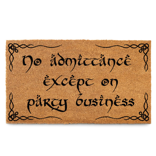No Admittance Except On Party Business Door Mat Outdoor 30x17 Inch, Nerd Welcome Mat Outside Entrance for Covered Porch or Patio, LOTR Gift