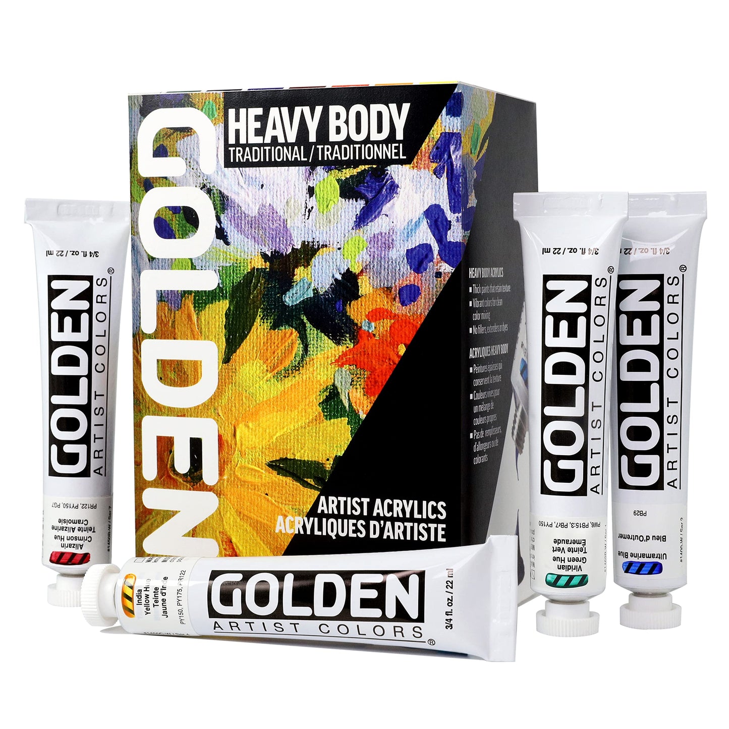 7 Pack Acrylic Paint Set Heavy Gold 7 Colors Professional Acrylic Paint