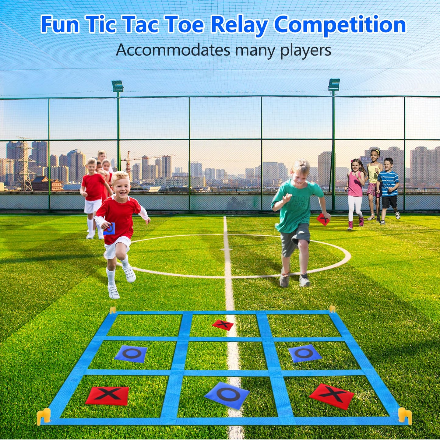 CWLAKON Outdoor Giant Tic Tac Toe Bean Bag Toss Games for Kids Adults Family, Outside Large Lawn Yard Backyard Carnival Field Day Game, Birthday Party Family Reunion Beach Picnic Camping Games