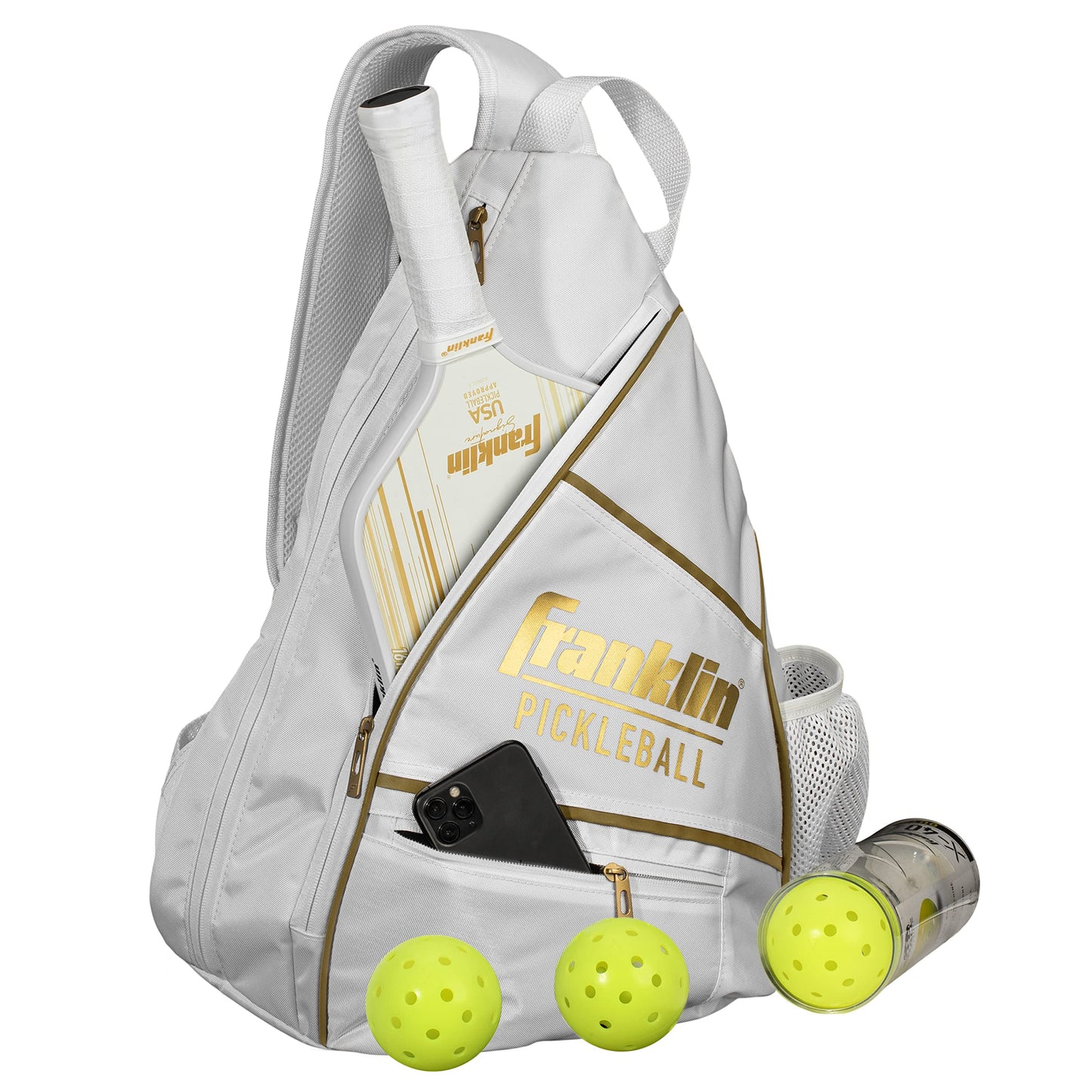 Franklin Sports Pickleball Bags - Pickleball Sling Bag Backpack for Gear + Equipment - Bag for Men Women - Holds Paddles, Balls + Accessories