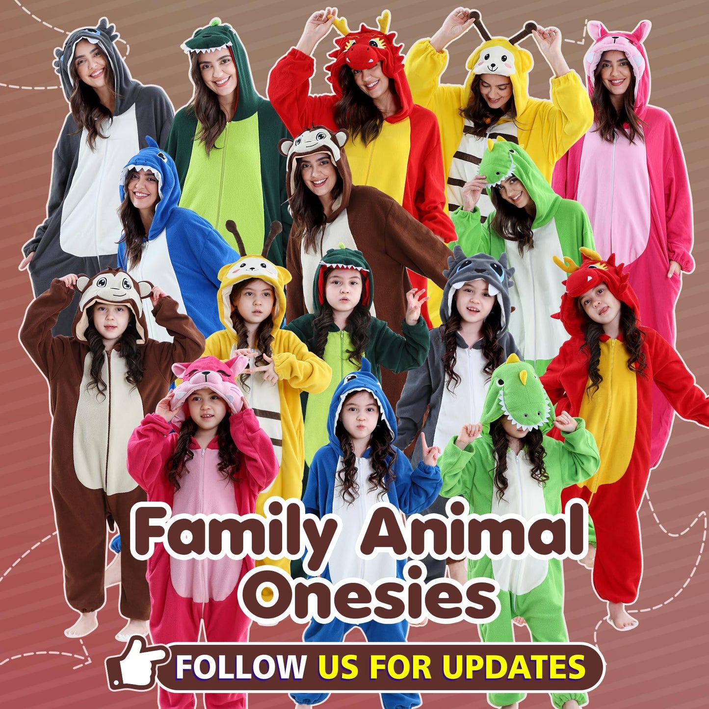 MICHLEY Unisex Halloween Animal Cosplay Costume, Zipper Hooded One Piece Pajamas for Men and Women Monkey-XL