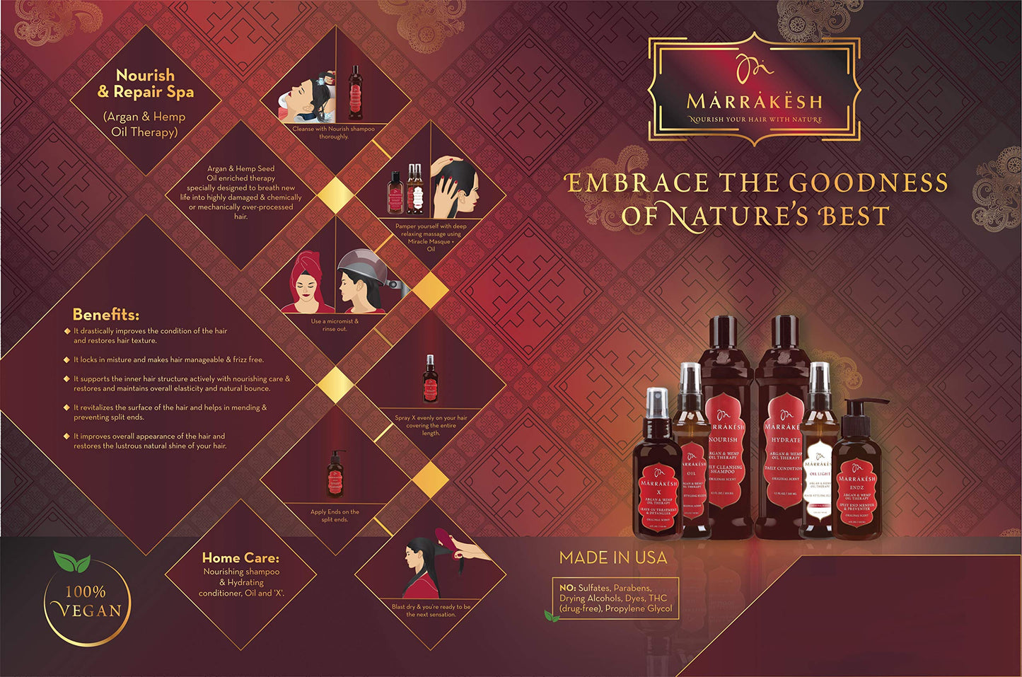 MARRAKESH Marrakesh Hair Care Argan and Hemp Styling Oil, 2 ounces, EARTHLY BODY Marrakesh Oil Hair Styling Elixir 2 oz (MK001)