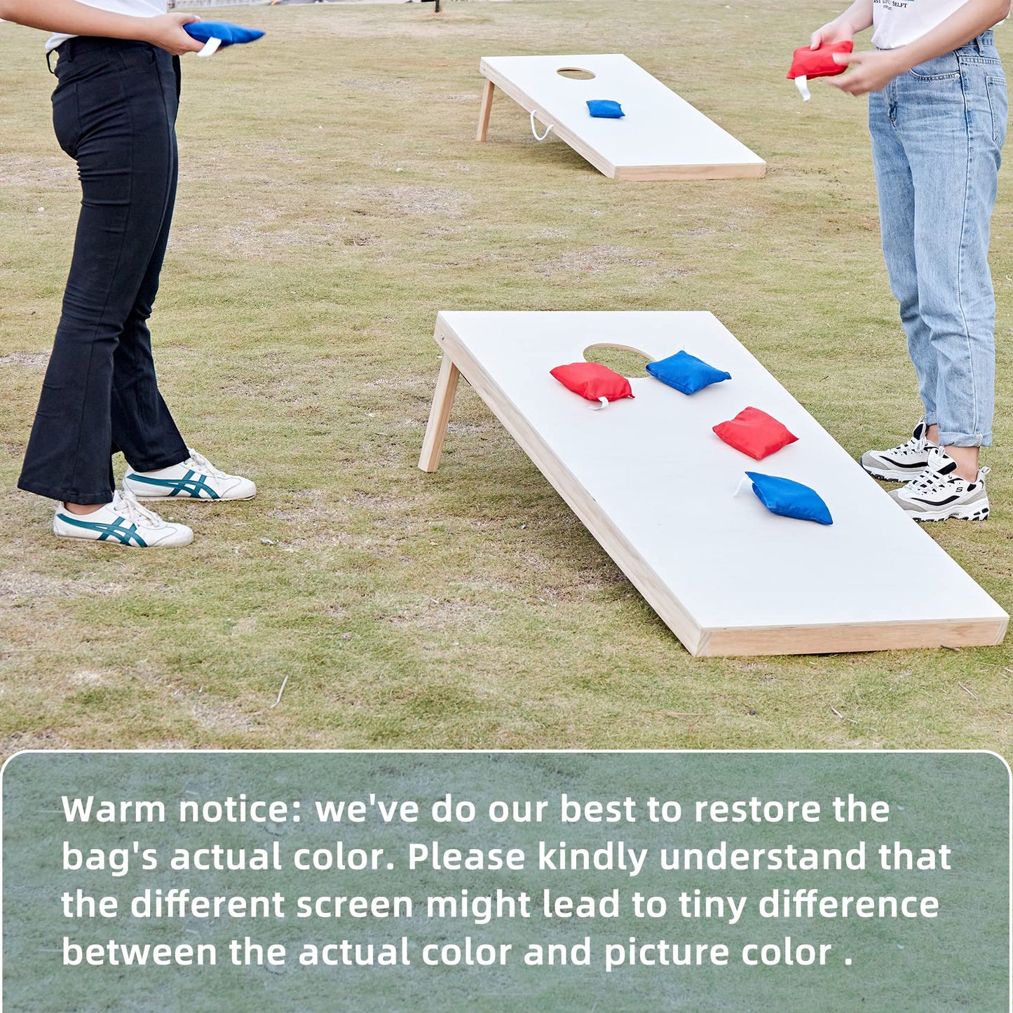 Pointyard 6x6 in Cornhole Bean Bags Set, 8 PCS Regulation All Weather Bean Toss Bags Replacement for Cornhole Tossing Game - Including Drawstring Bag