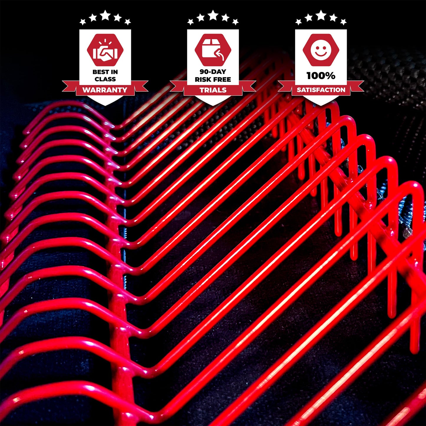 Olsa Tools Plier Organizer Rack - Red - 2pc Set Holds 32 Pliers - Tool Box Drawer Storage - Professional-Grade Plier Holder - Part: 1142