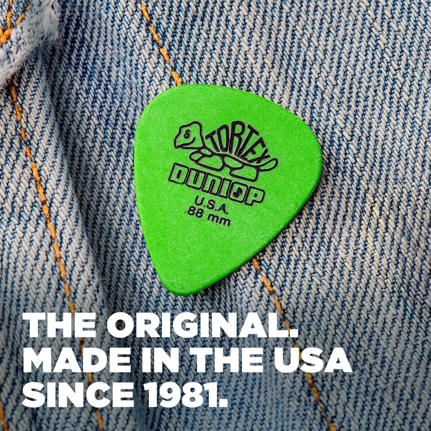 Jim Dunlop Standard Tortex Picks, 72 Pack, Green, .88mm