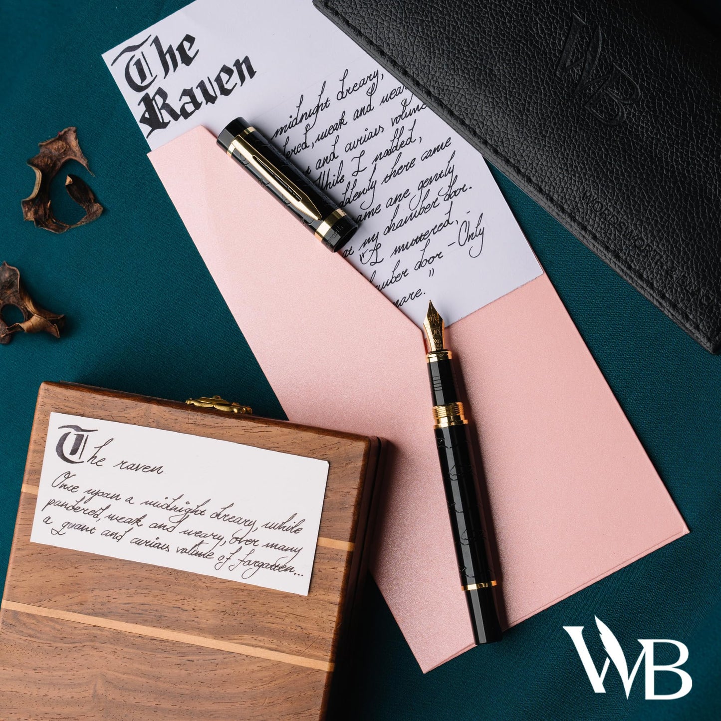 Wordsworth & Black Primori Fountain Pen Set, Medium Nib, Includes 24 Ink Cartridges and Ink Refill Converter, Gift Case, Journaling, Calligraphy, Smooth Writing [Black Gold], Perfect for Men and Women