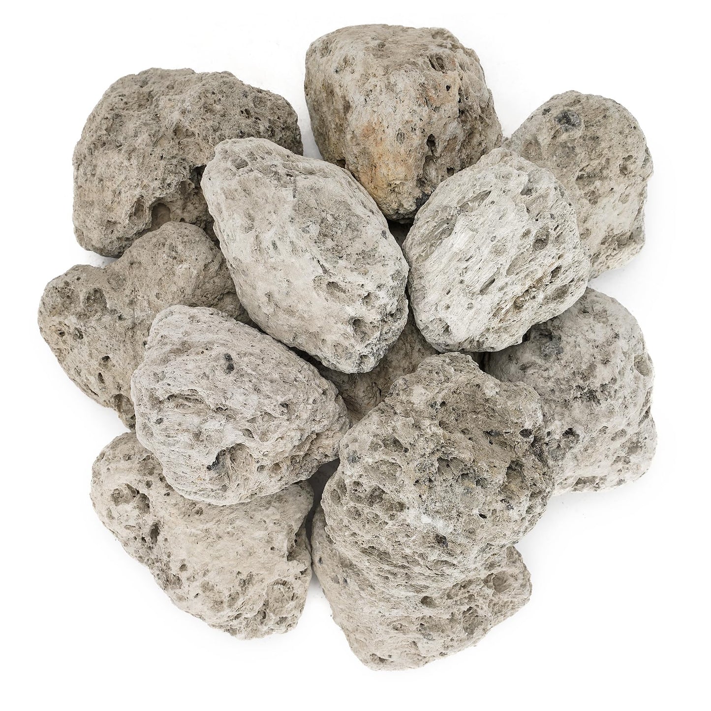 Stanbroil Light Weight White Lava Rock Granules - Natural Volcanic Rocks Decorative Landscaping Stones for Outland Living Bond Portable Fire Pit, Gas Log Set and Fireplace - 5 Pounds (2.7" - 4.7")
