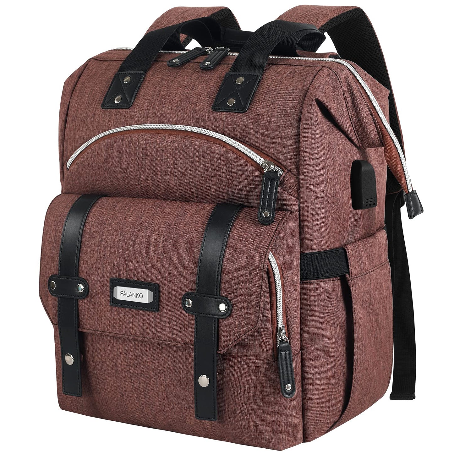 Laptop Backpack for Women,Stylish Doctor Nurse Teacher Work Travel Backpack for 15.6 Inch Laptop with RFID Anti-theft USB Charging Port Water Resistant Durable College Purse Business Computer Bookbag