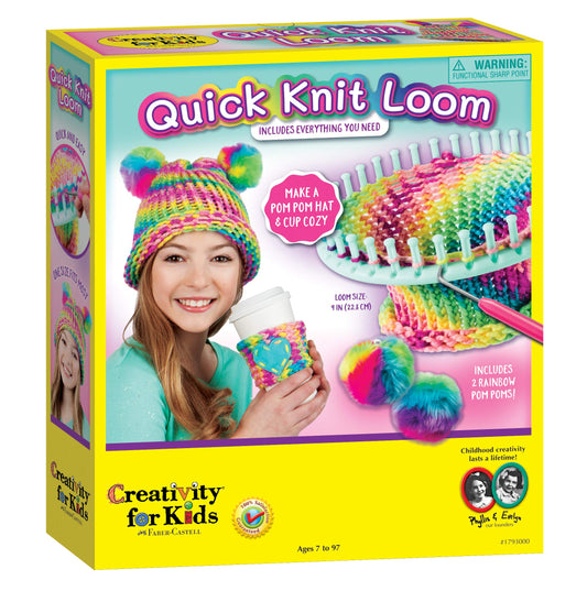 Creativity for Kids Quick Knit Loom – Teaches Beneficial Skills and Creativity – Easy to Use – For Ages 7 and Up