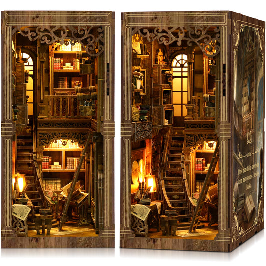 Book Nook Kits for Adults - CRIOLPO Book Nook Kit Bookshelf Decor DIY Miniature House Kit for Bookshelf - Craft Kits for Adults Booknook Model Kits Tiny House Arts and Crafts