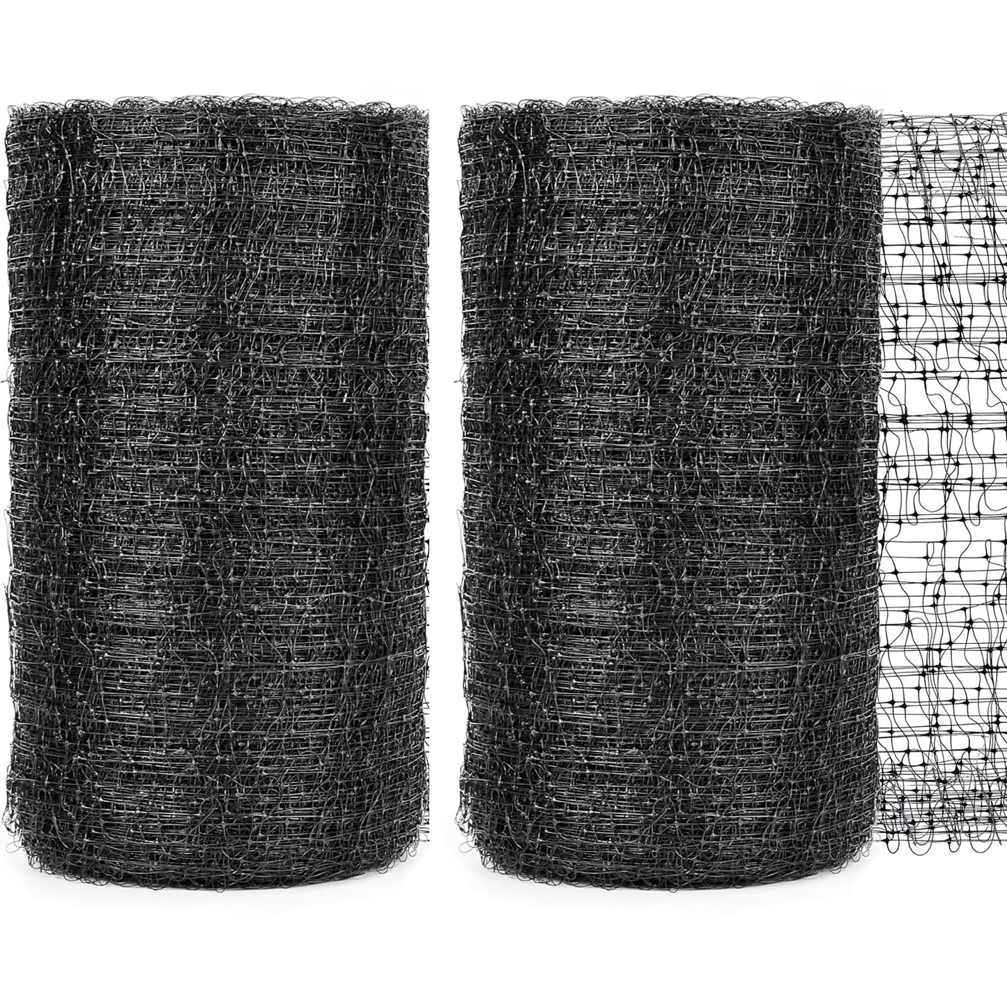 2pcs Bird Netting for Garden 7 x 100 Feet, Black Garden Protection Netting Heavy Duty Wire Mesh Net Barrier, Protect Plants Fruits Trees from Rodents Birds Deer Poultry Reusable Animal Fencing, Black