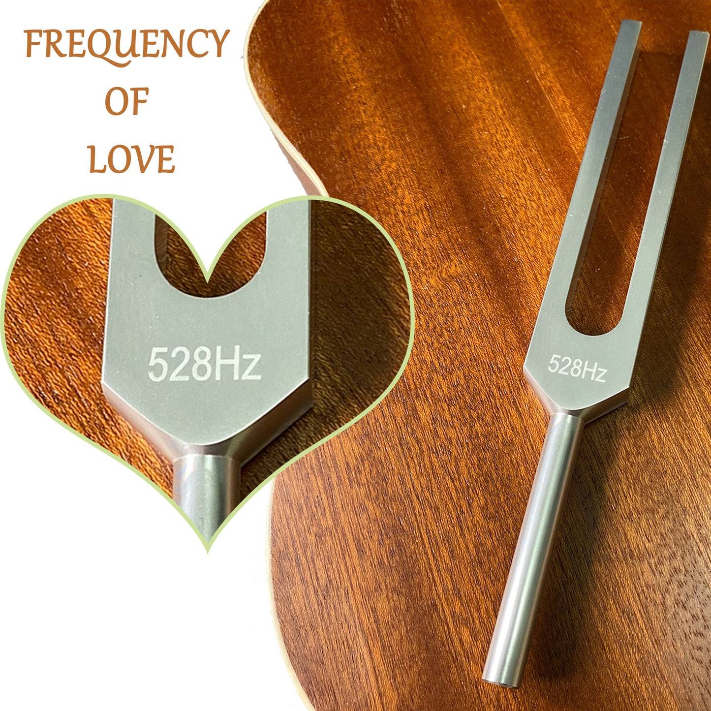 Lrowvenu 528 Hz Tuning Fork with Resonance Box, Aluminum Alloy, Wooden Speaker, Ideal for Sound Healing, SPA Aromatherapy, Tuning Fork Resonance Teaching, Hearing Tests, Meditation etc.