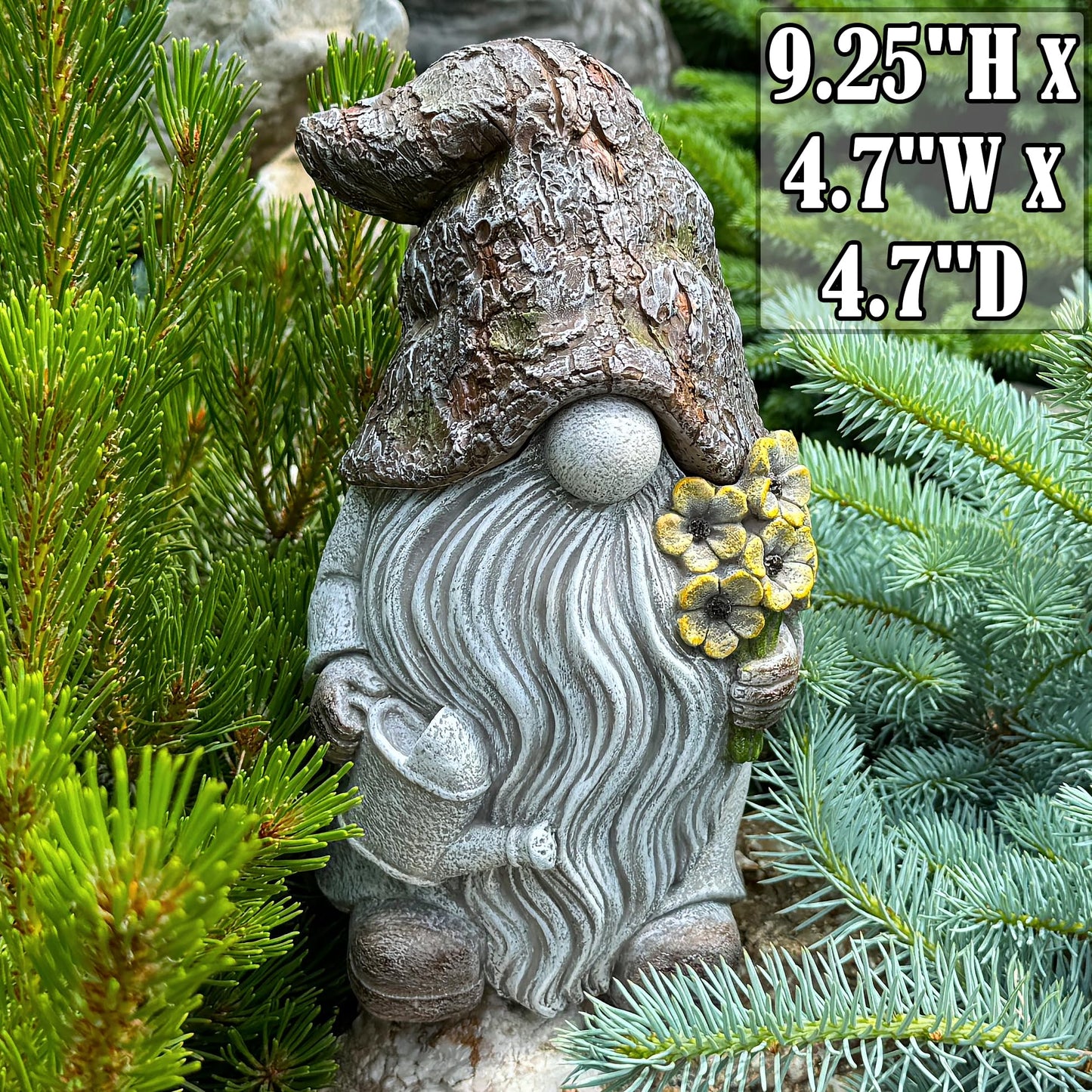 Mood Lab Garden Gnome - Key Hider Gnome Figurine - 9.25 inch (23.5 cm) Tall Lawn Statue - for Outdoor or House Decor