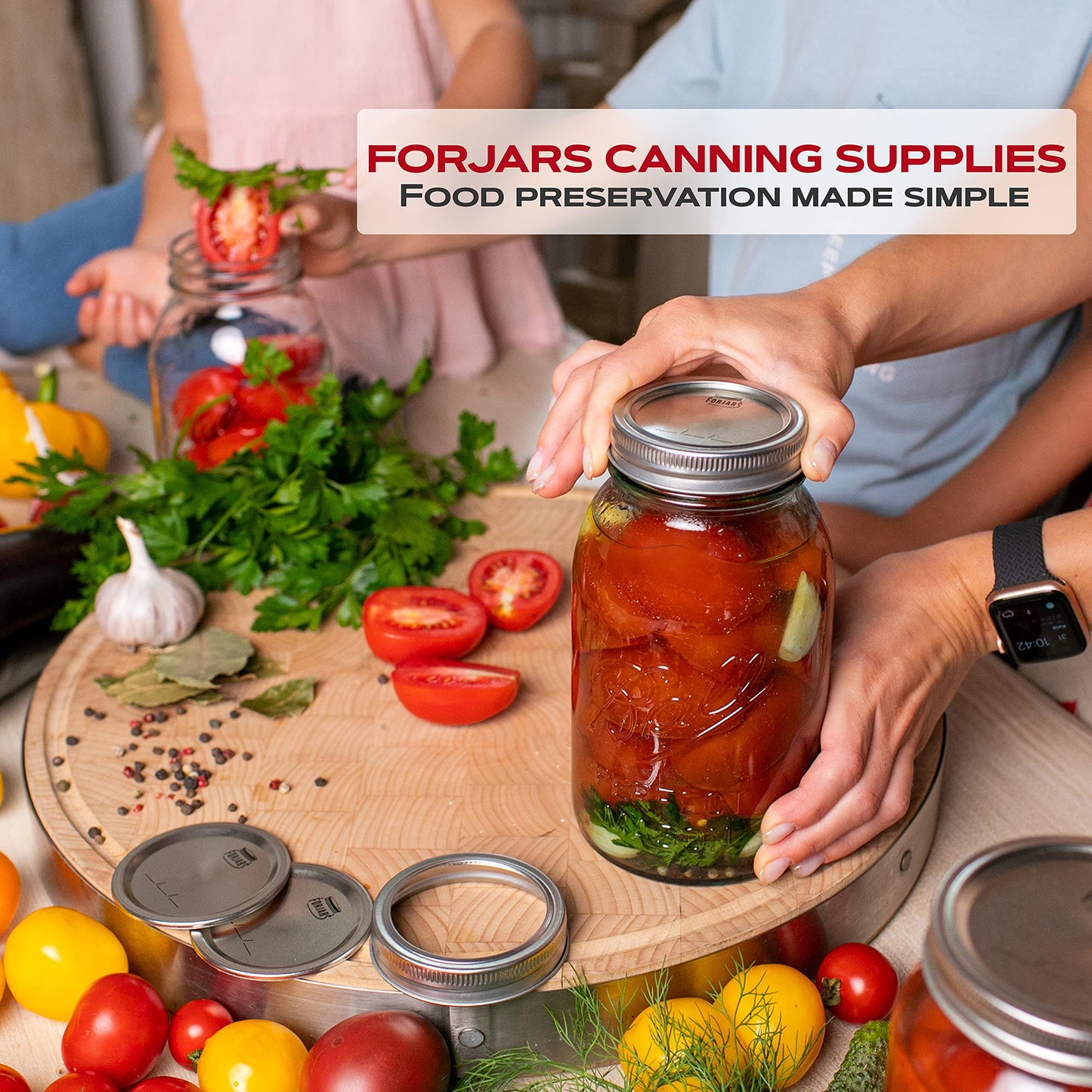 Regular Mouth, 50-Pack – Create Airtight Seals on Mason Jars to Preserve Food for Meal Prep & Food Storage – 2.7 In. Steel Lids with Silicone Seals – Canning Supplies by FORJARS