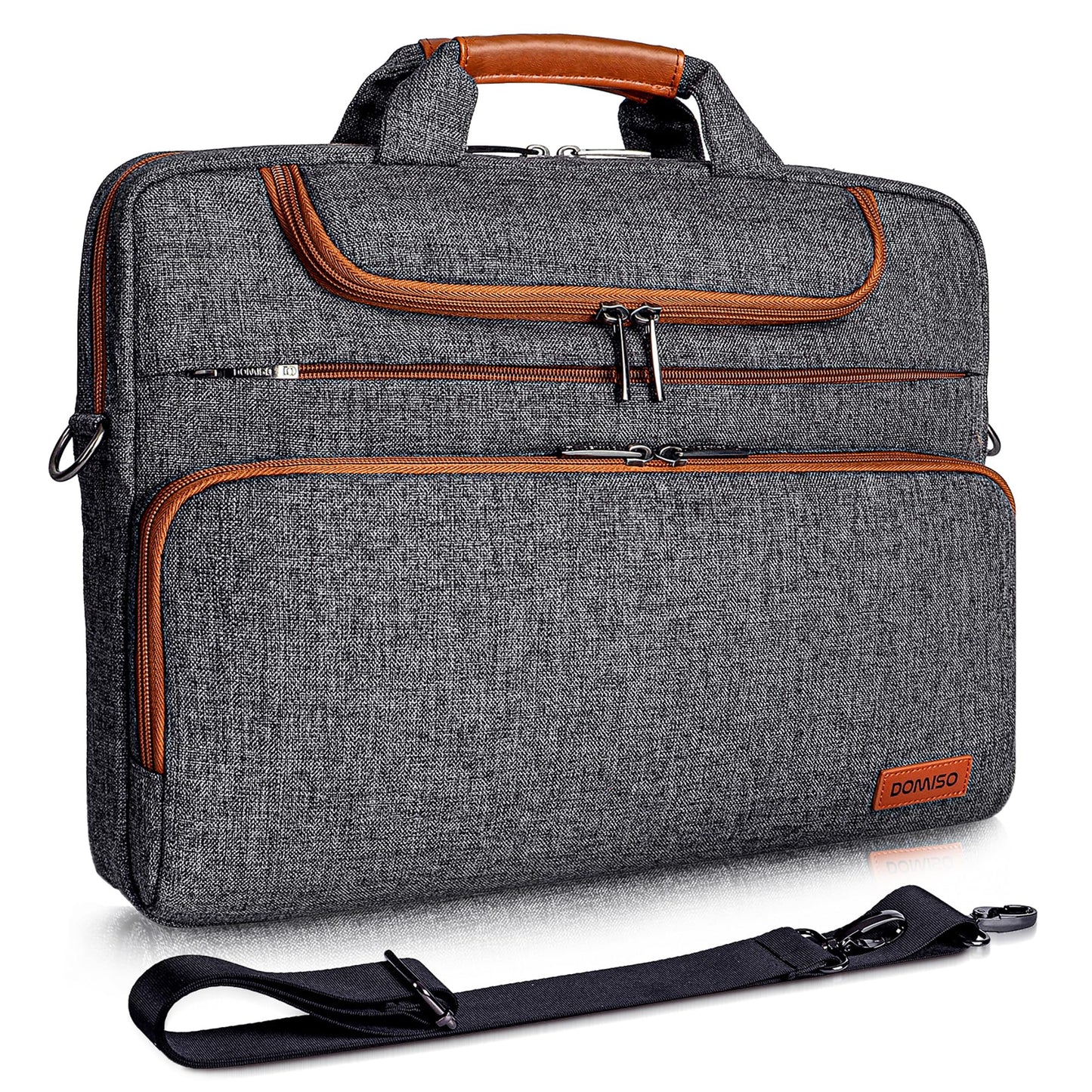DOMISO Laptop Bag 17 17.3 18 inch for Men, Waterproof Laptop Sleeve Business Briefcase Messenger Shoulder Bag for Lenovo/Dell/Acer/HP/MSI/ASUS, Dark Grey