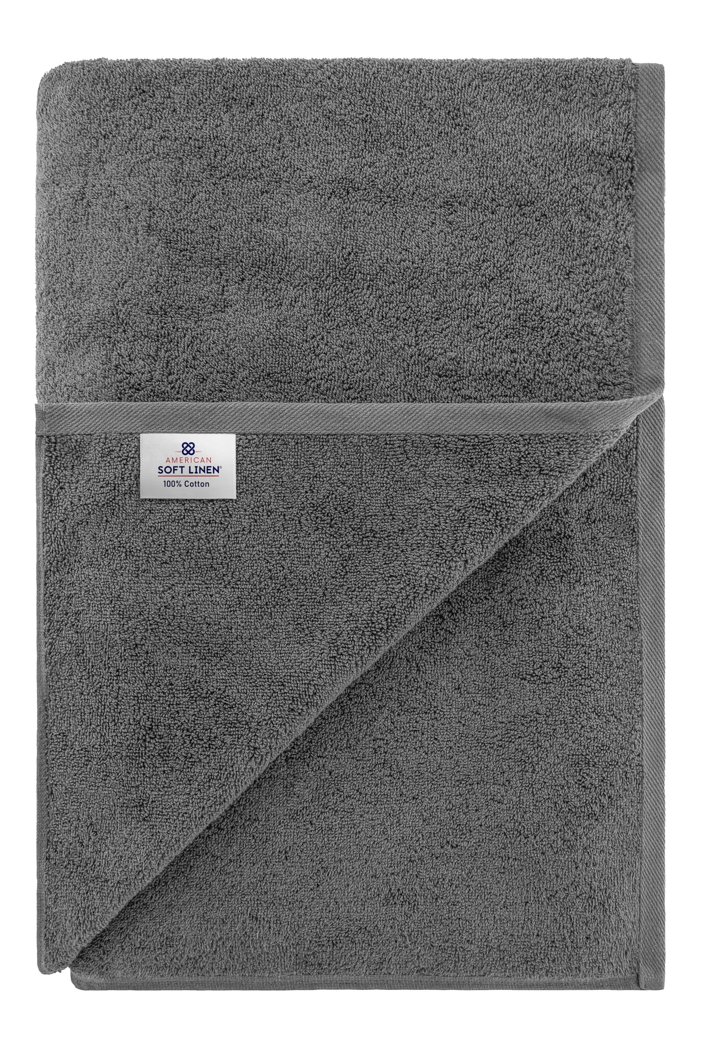 American Soft Linen Oversized Bath Sheet 40x80, Jumbo Large Bath Towels for Bathroom, 100% Ringspun Cotton Bath Sheet for Adults, Bath Sheets Towels, Gray Bath Sheet