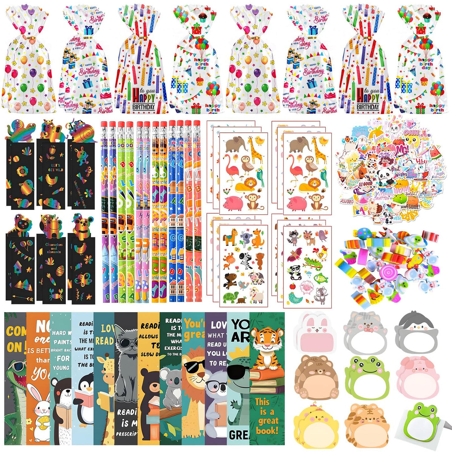 24Pack Stationery Party Favors for Kids, Stationery Birthday Goodie Bags Classroom Gifts for Students, End of Year Student Gifts,Birthday Goodie Bag Stuffers Gifts Rewards Prizes