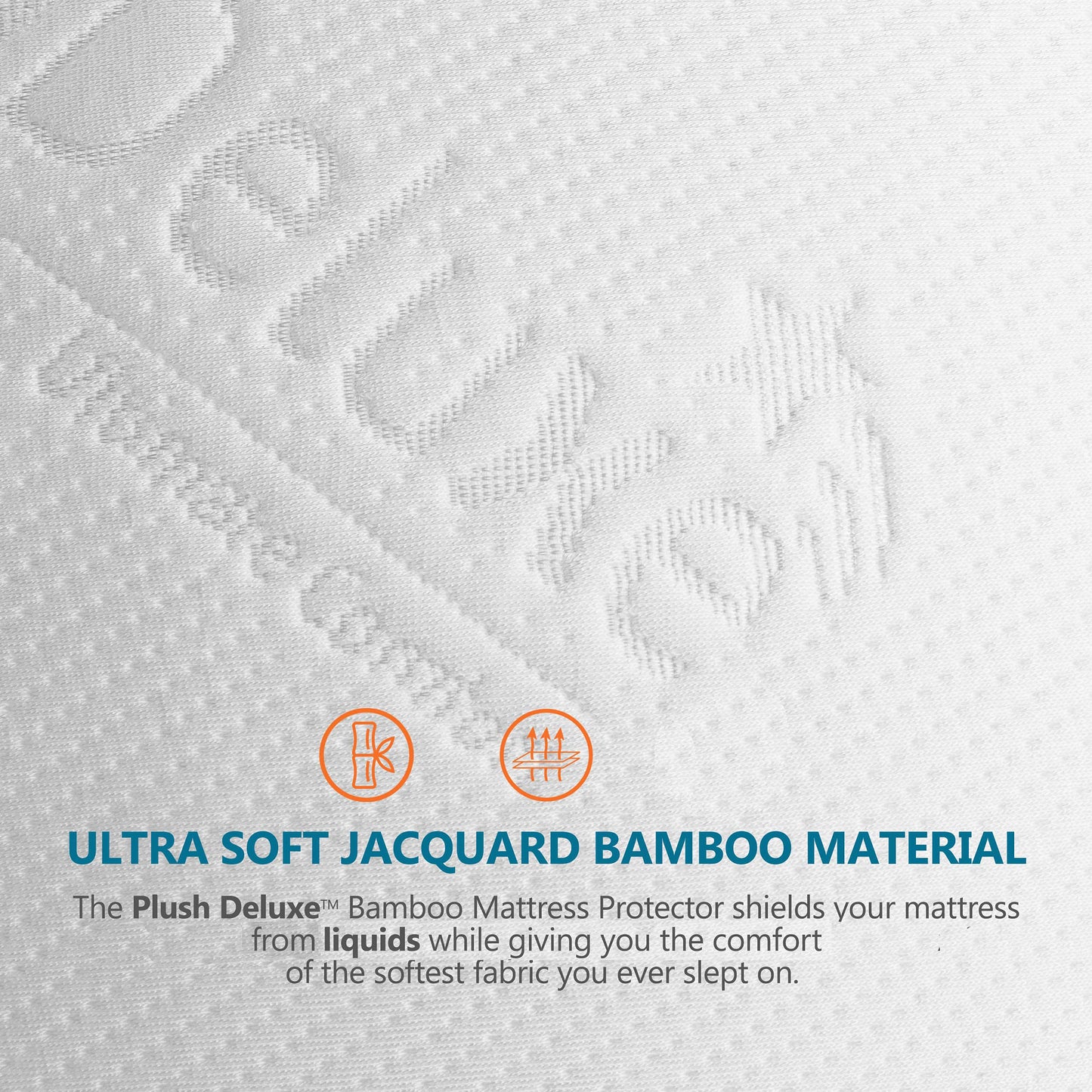 PlushDeluxe Bamboo Mattress Protector Waterproof, Hypoallergenic & Ultra Soft Breathable Bed Mattress Cover for Comfort & Protection, PVC, Phthalate (King)