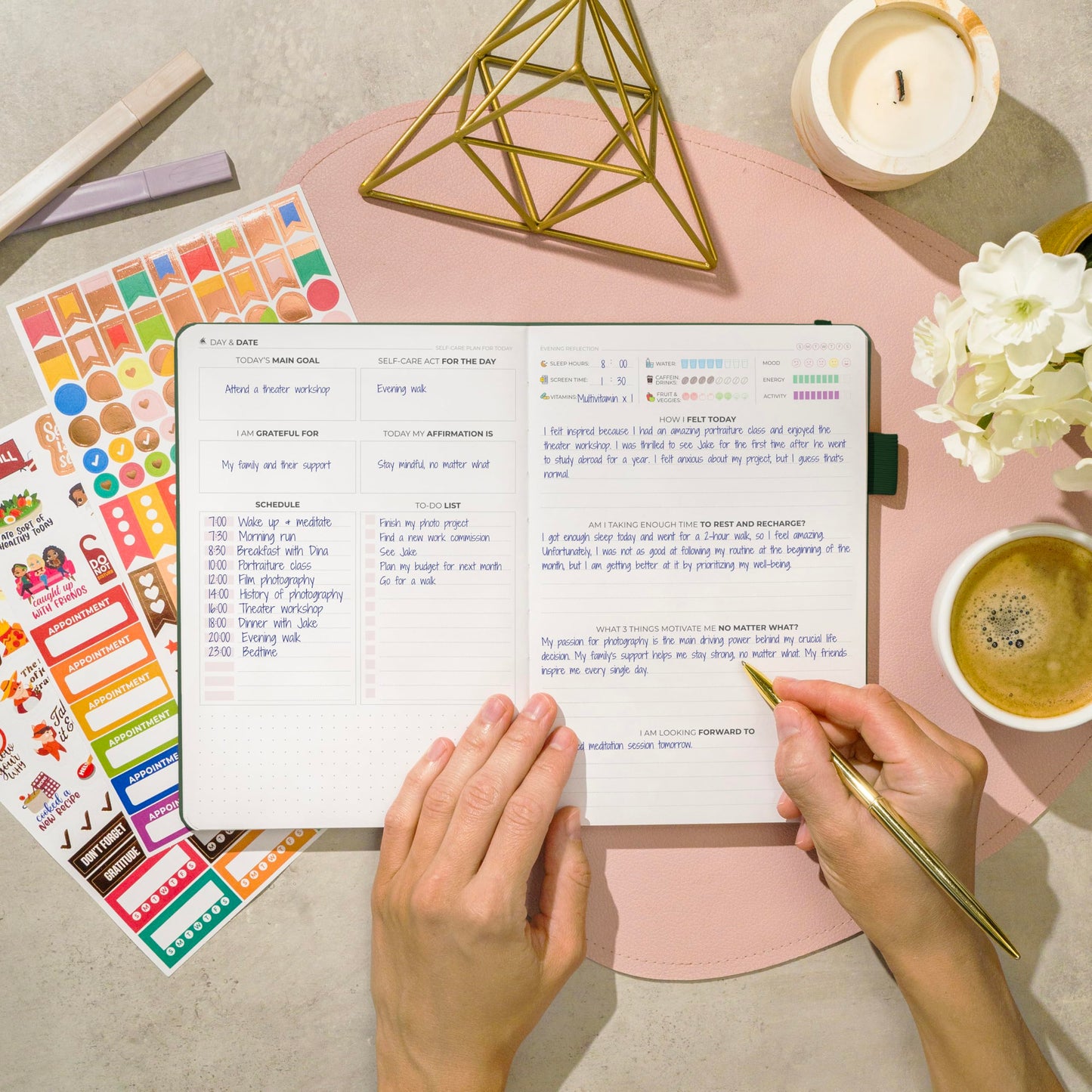 Clever Fox Self-Care Journal – Daily Reflection Notebook – Mental Health & Personal Development Planner, Meditation & Mood Log, A5 (Forest Green)