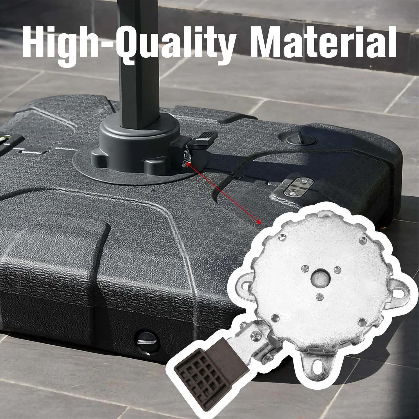 Patio Beach Umbrella Accessories Replacement Parts, Stable Multifunction Spare Parasol Stand Floor Mount, Umbrella Rotation Swivel Base Part for Balcony Camping Backyard Picnic Garden Fishing Barbecue