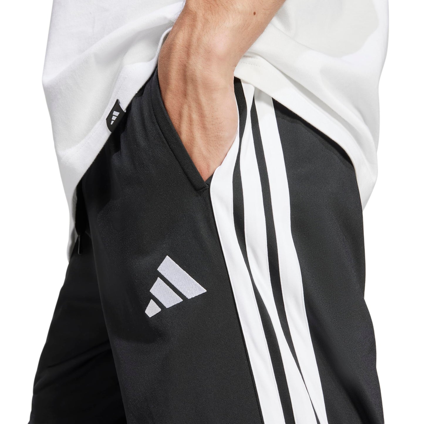 adidas Men's 3-Stripes Tricot Opem Hem Track Pants, Black, XX-Large