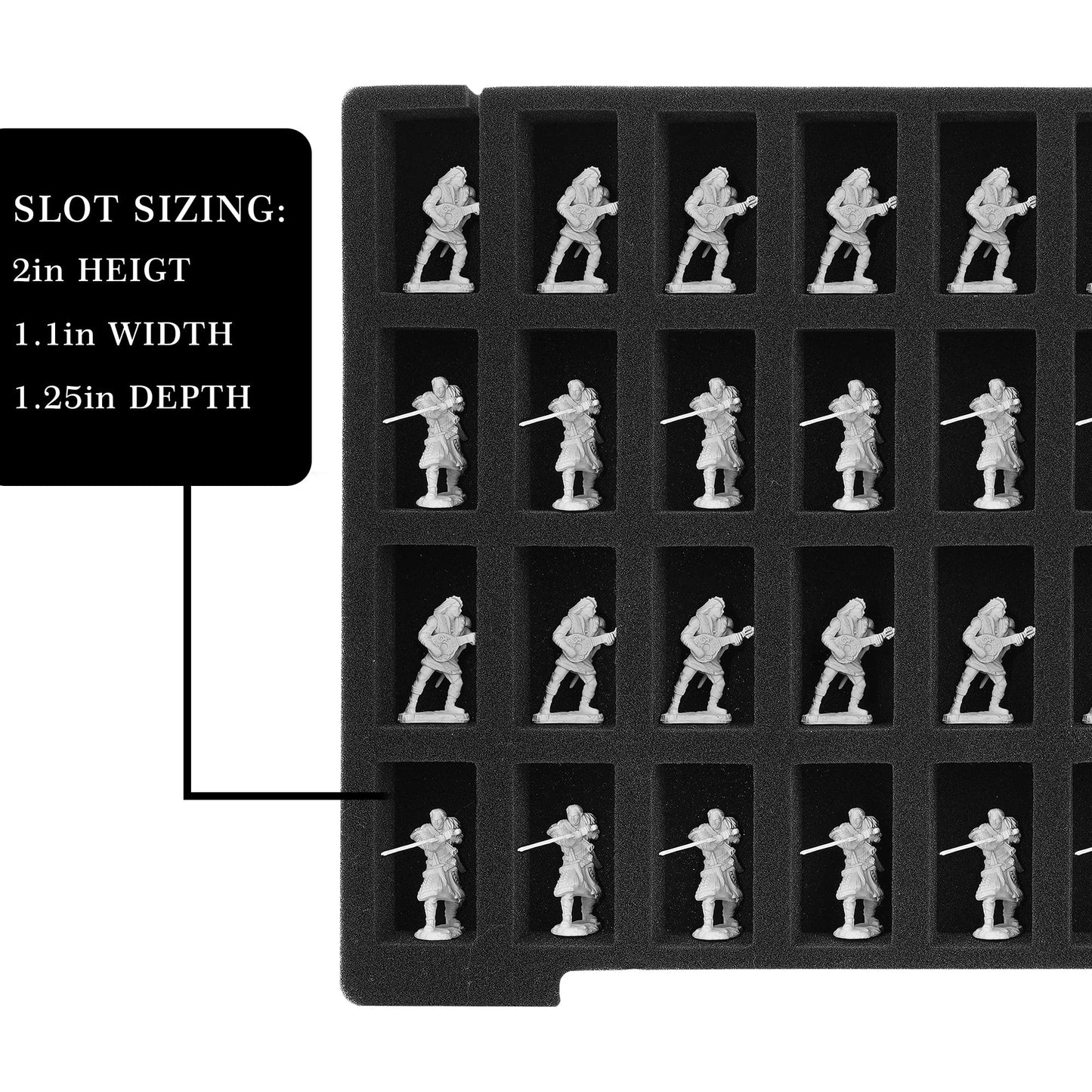 Brappo Miniature Storage Sturdy Carrying Figure Case -108 Slot Figurine Minature Carrying Case,Compatible with Warhammer 40k, Dungeons & Dragons and More.(Case Only)(Black)