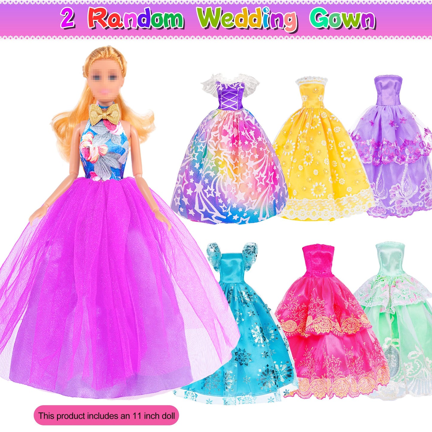 ebuddy Doll and Accessories -11.5 Inch Doll with Closet Including-one Girl Doll, 12 Looks, Rack Dress Shoes Hangers Necklace and Other Accessories