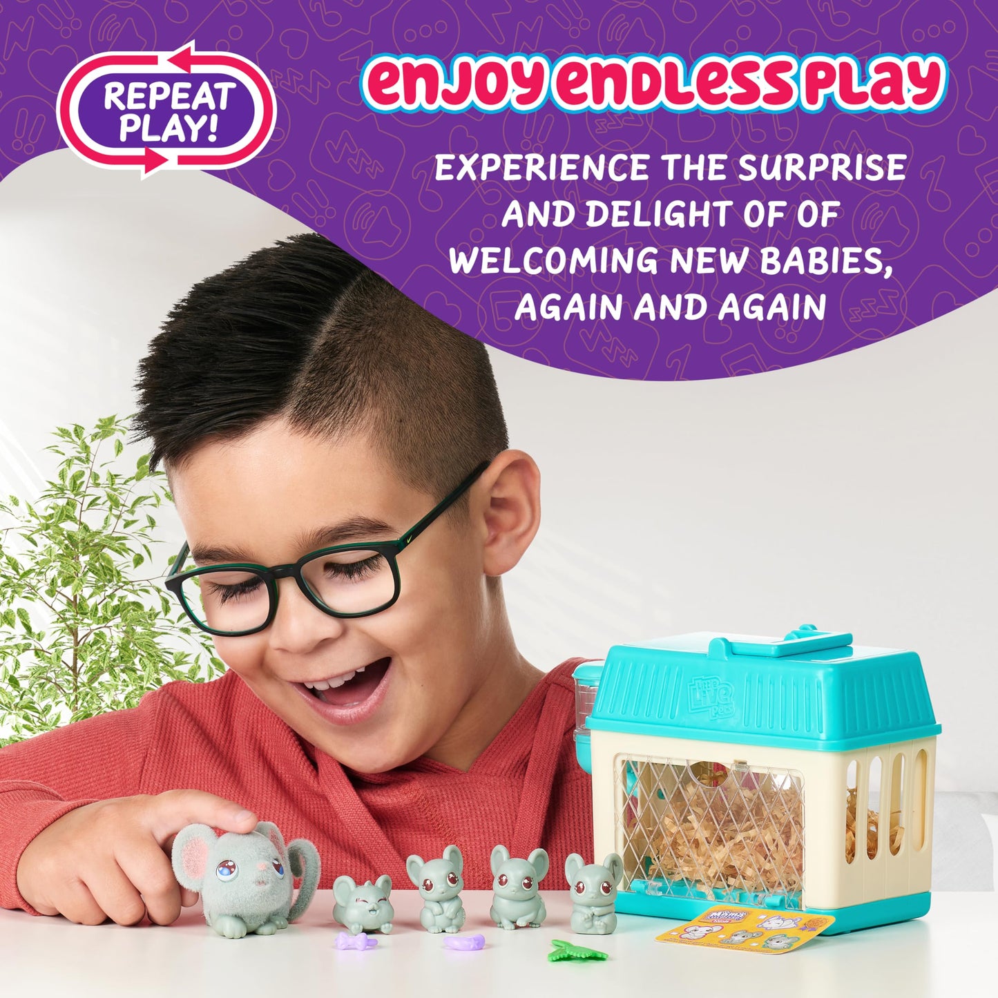 Little Live Pets - Mama Surprise Minis. Feed and Nurture a Lil' Mouse. She has 2, 3, or 4 Babies with Surprise Accessories to Dress Up The Babies for Kids, Ages 5+