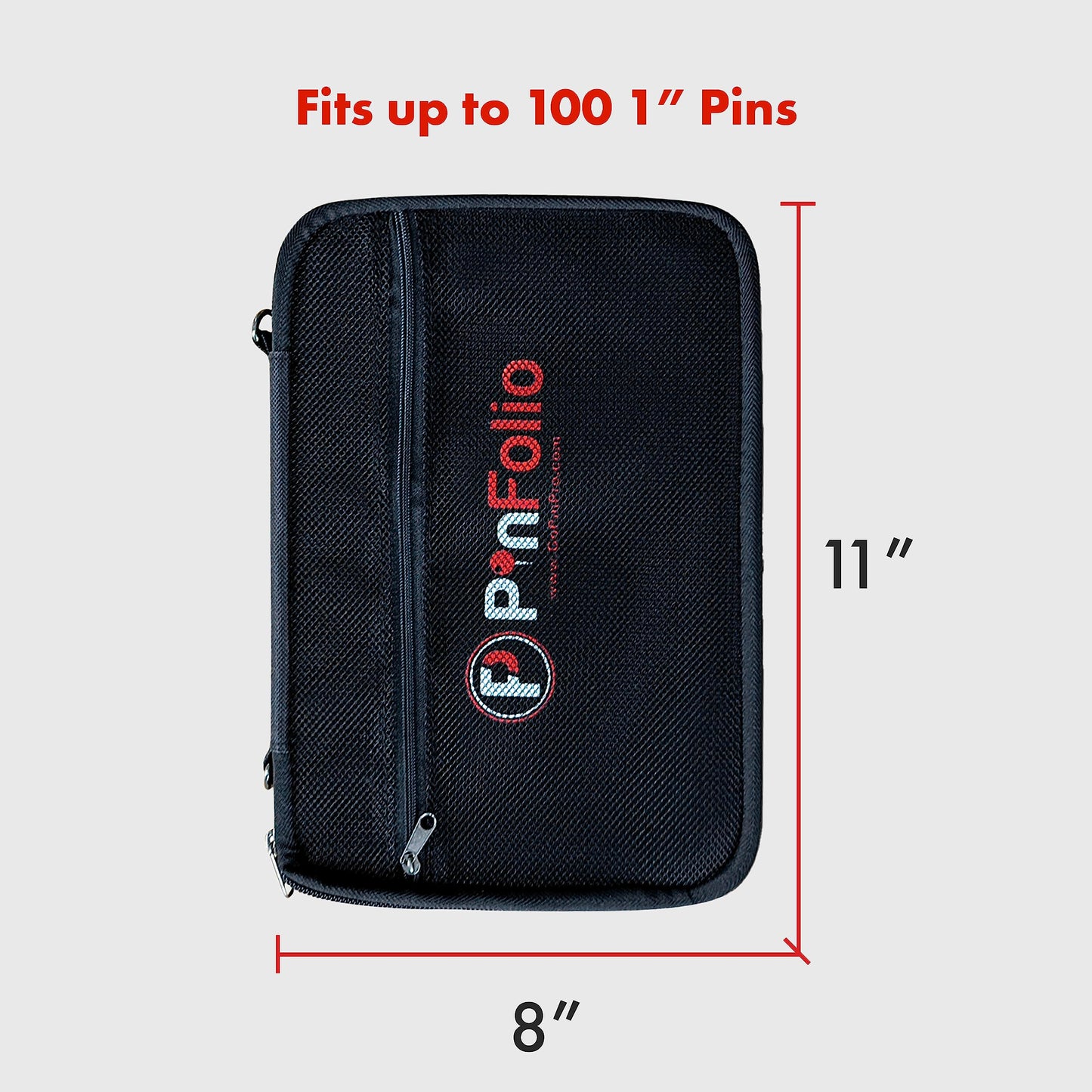 PinFolio Classic Pin Display Bag, Lightweight Sports Pin Book Designed for Storage & Easy Trading Up to 100 1-Inch Enamel Pins, Pink/Light Pink, Pouch
