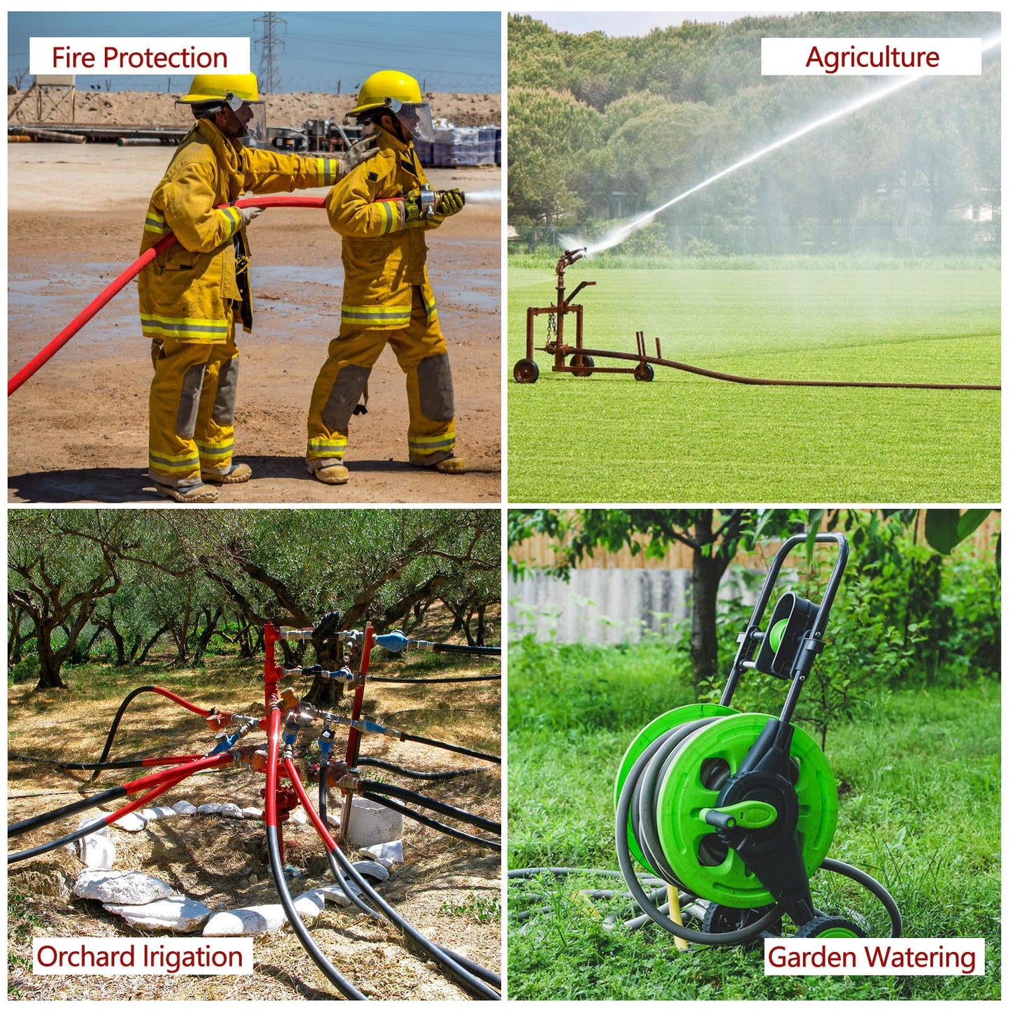 automoris 1-1/2" x 105' Black Sump Pump Hose,Swimming Pool Backwash Hose with 2 Clamp,Weather Resistant General Purpose Reinforced PVC Lay Flat Pool Drain Water Discharge Hose