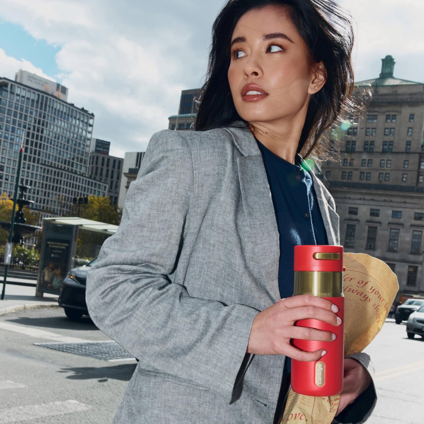 Contigo AutoSeal 16 oz Travel Mug | Leakproof w/Auto-Sealing Spout & Slider Lock | Vacuum-Insulated Stainless Steel Tumbler for Hot Coffee & Tea or Cold Drinks | BPA & Lead-Free | Dishwasher Safe