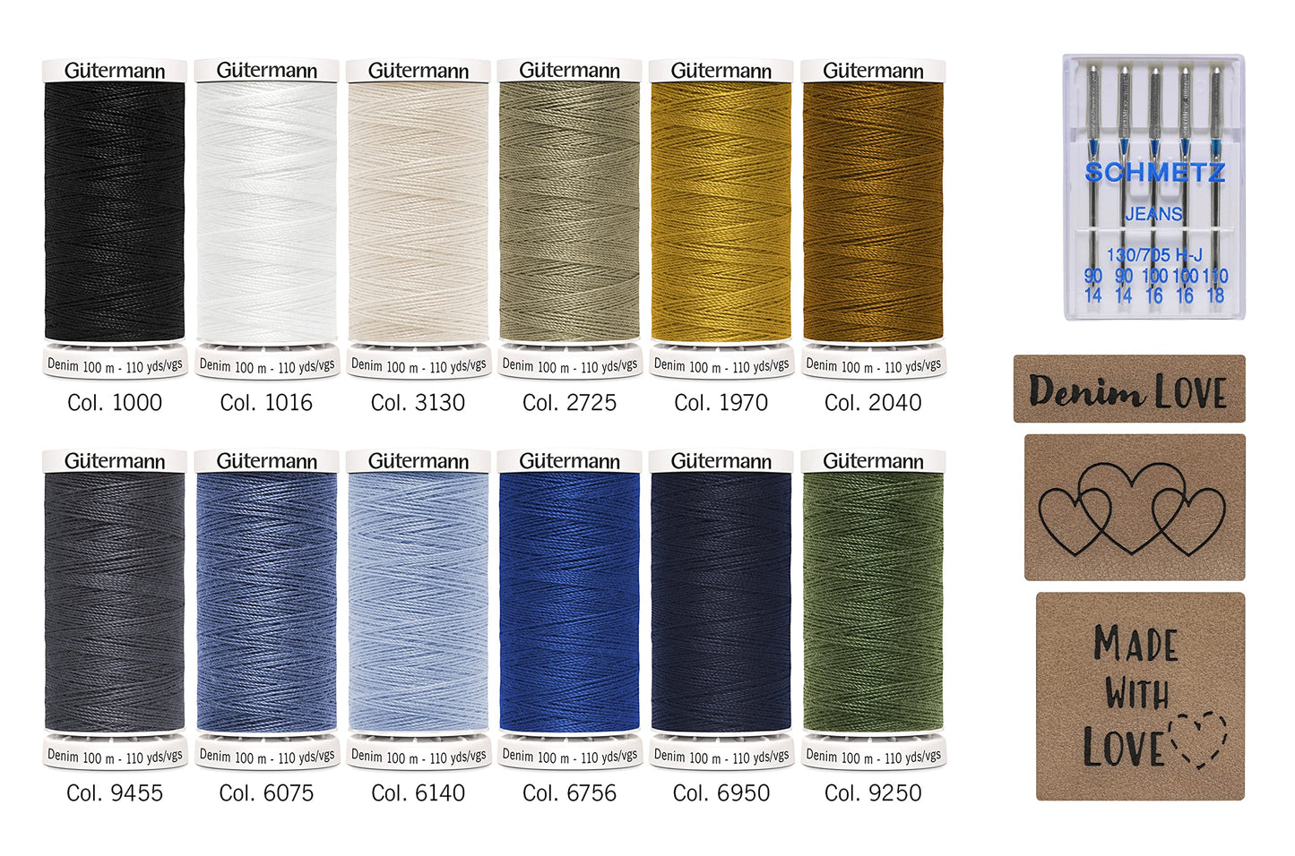 GÜTERMANN Denim Love Nostalgia Box Denim Thread 100m 12 Shades