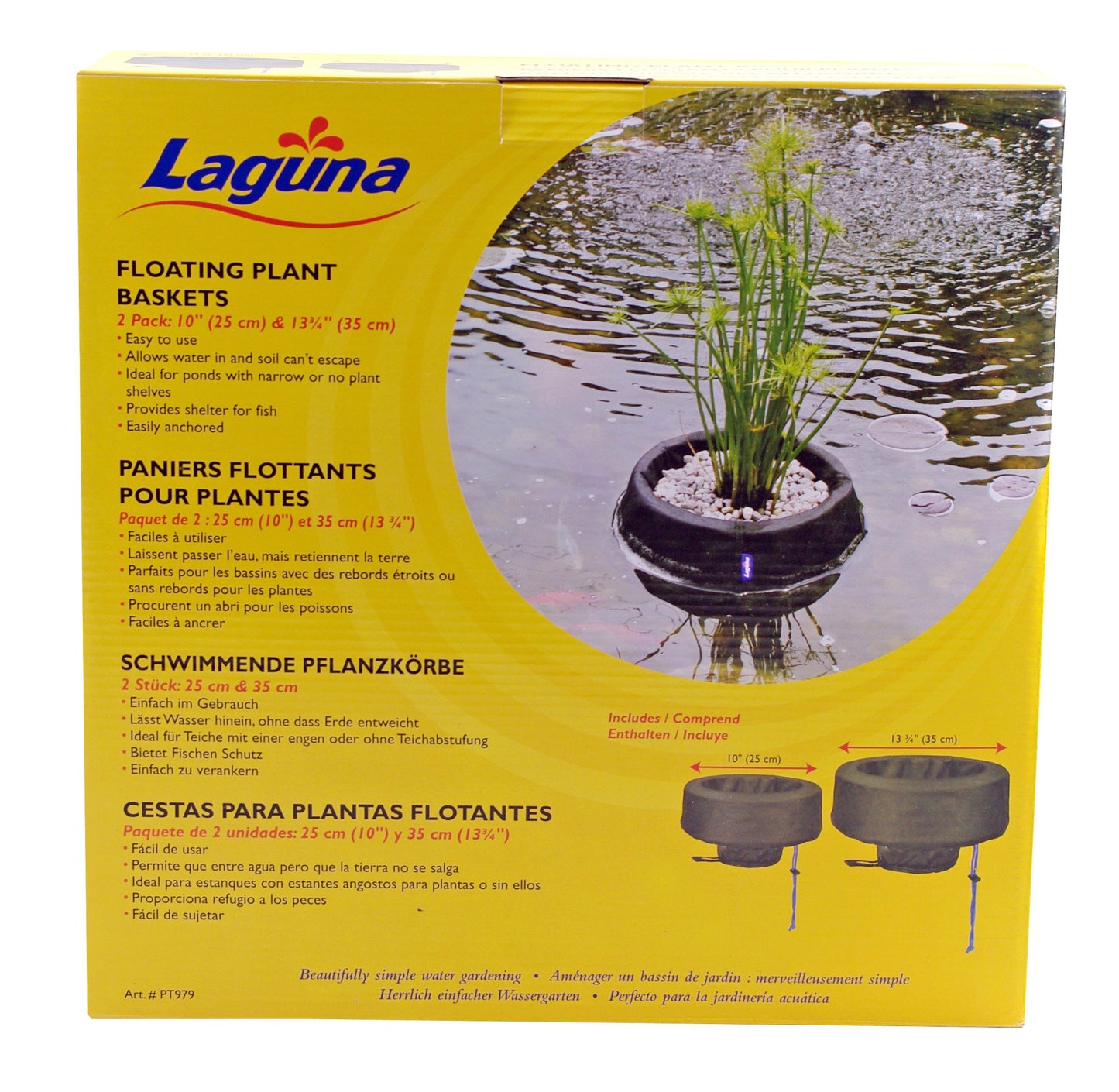 Laguna Floating Plant Basket Kit, 10" and 14", Black (PT979)