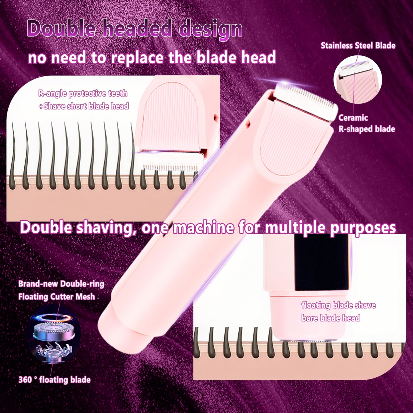 2025 Upgrade bikini trimmer women【SGS Certification 5W Ultra-High Power German brushless motor】electric razor for women-IPX7 Waterproof Bikini Shaver for Ceramic Blade Suitable for Underarm Leg Arm Body