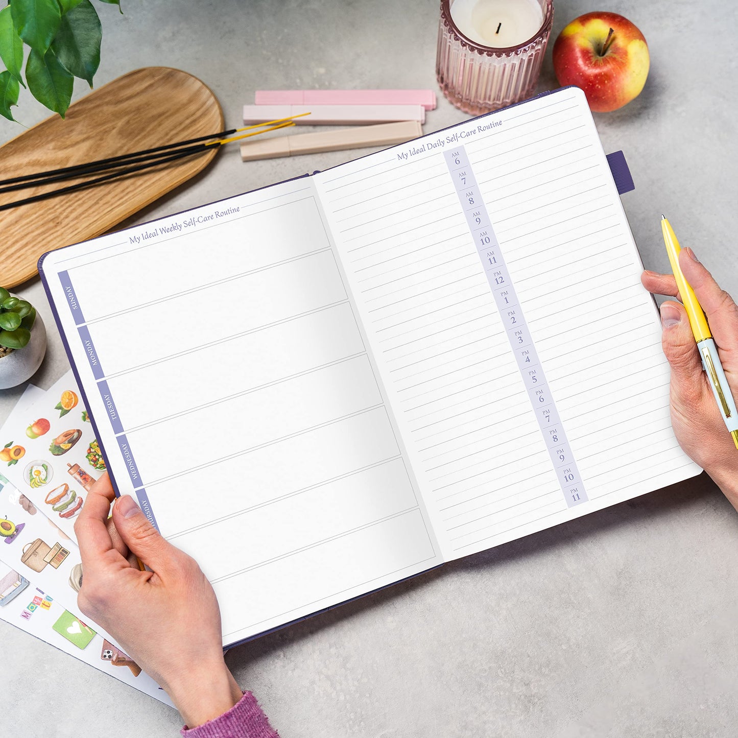 Legend Self-Care Journal – Guided Daily Reflection Journal to Support Mental & Physical Health – Daily Mood, Meditation & Personal Development Notebook – 7x10.5”, Lasts 3 Months (Purple)